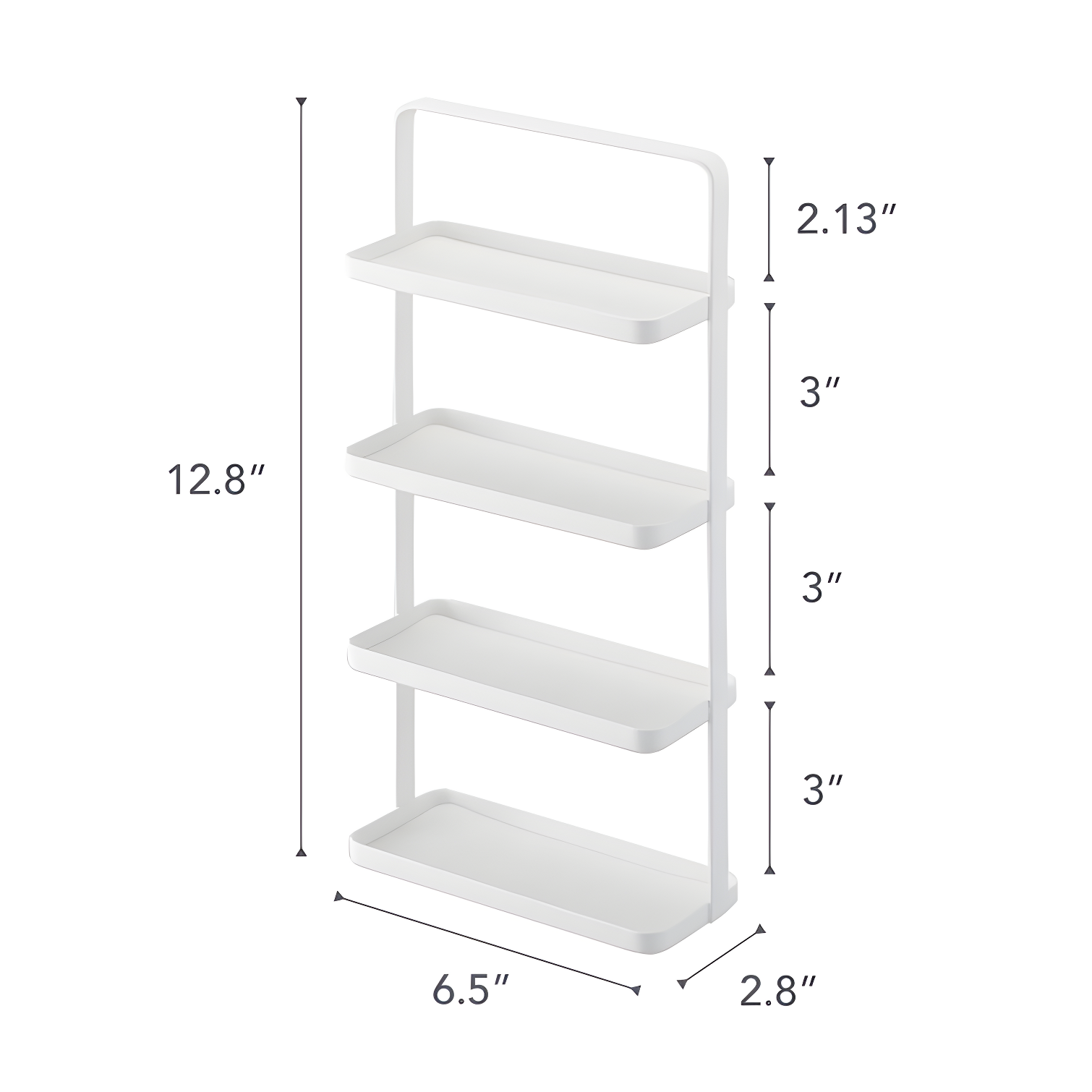 Tower Yamazaki Home 4-Tier Accessory Tray, Jewelry Holder & Storage Organizer, Steel, Handle