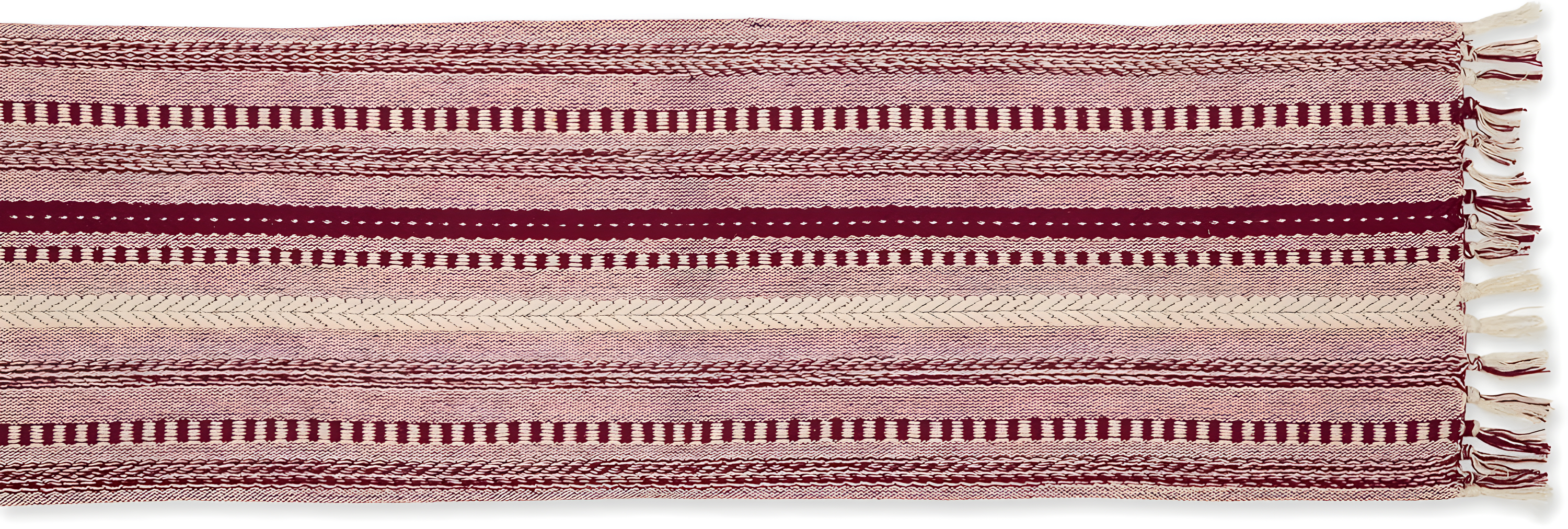 DII Wine Braided Stripe Table Runner 15x108