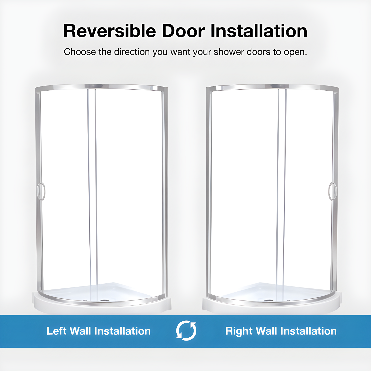 OVE Decors Breeze Premium 33 in. Framed Round Shower Kit w/ Clear Glass, Base