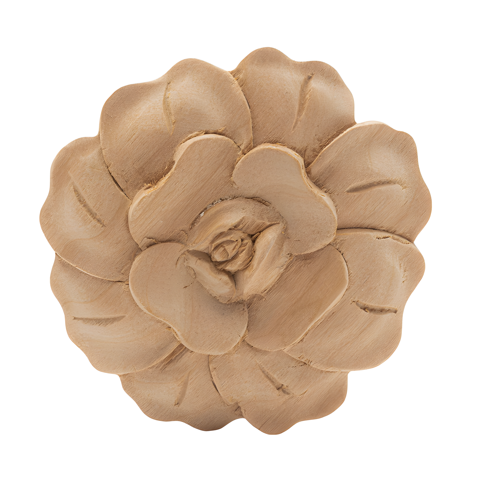 Architectural Products by Outwater L.L.C. 2-7/8 in x 1/2 in Unfinished Small Hand Carved Solid Wood Onlay Rose Wood Applique