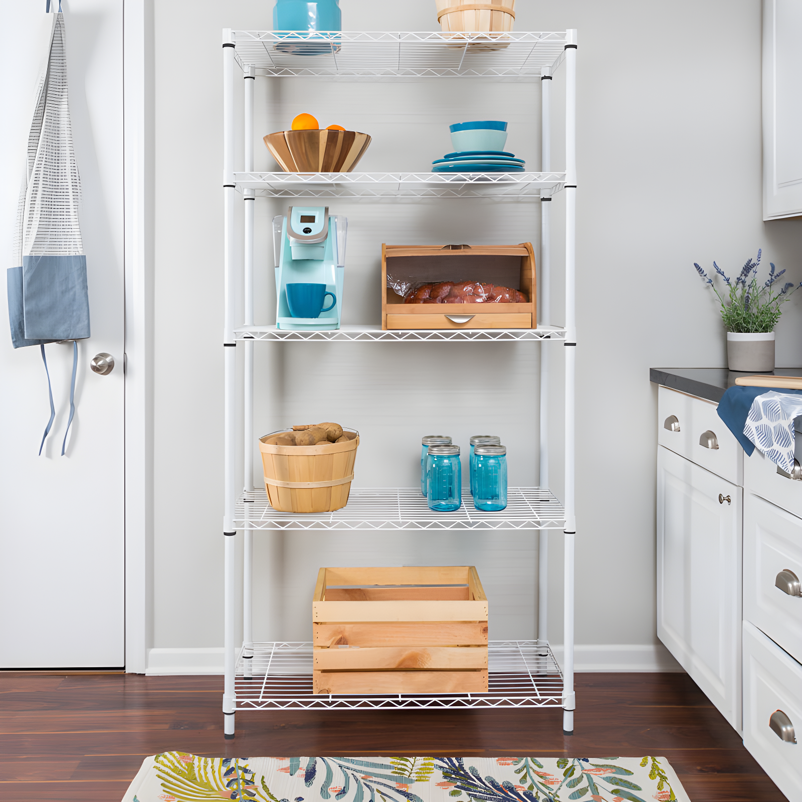 Honey Can Do 5-Tier Metal Height-Adjustable Shelving Unit (36" W X 72" H x 16" D)