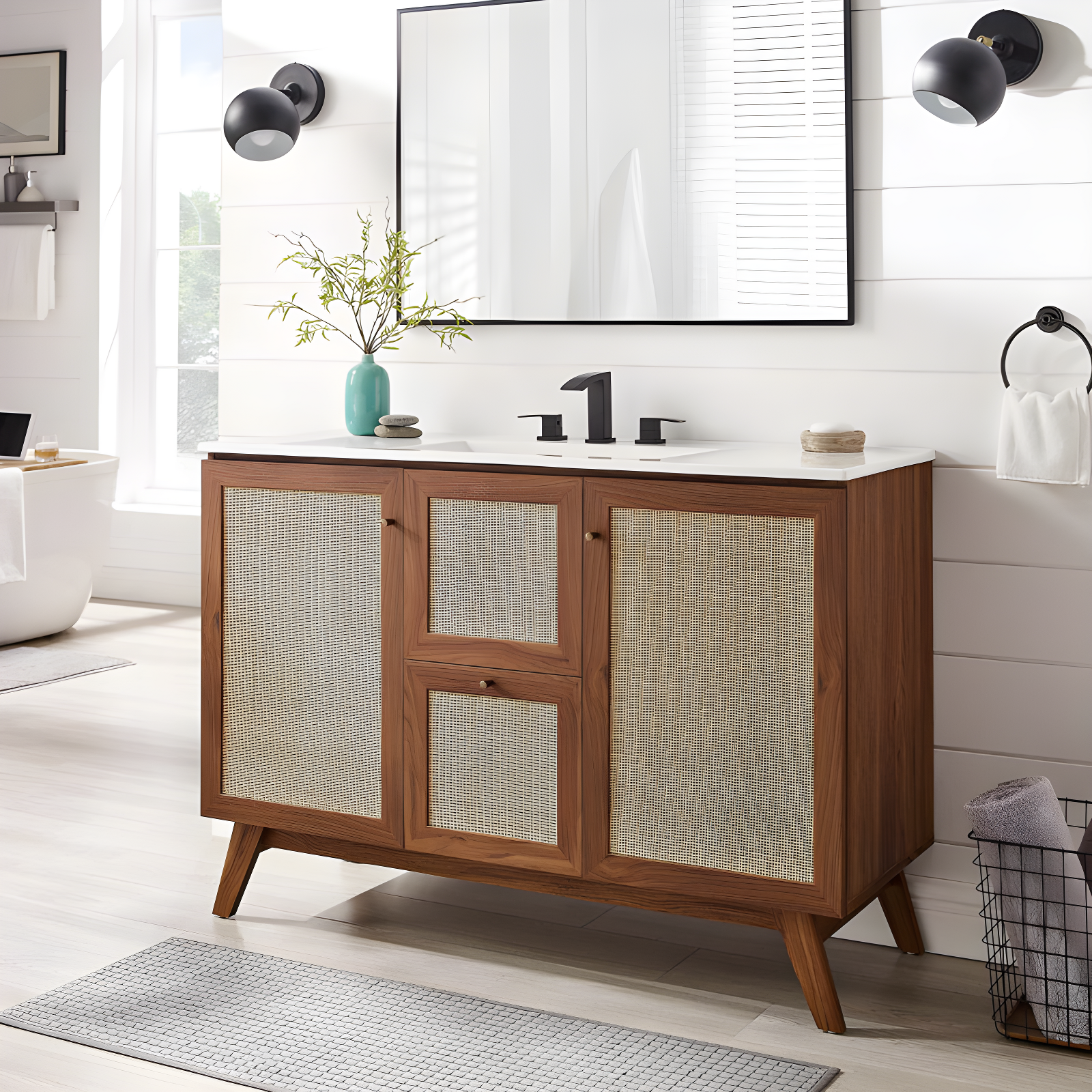 Modway Soma 48'' Free Standing Single Bathroom Vanity with Manufactured Wood Top