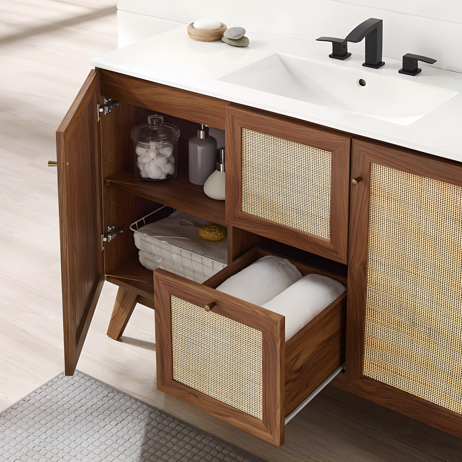 Modway Soma 48'' Free Standing Single Bathroom Vanity with Manufactured Wood Top