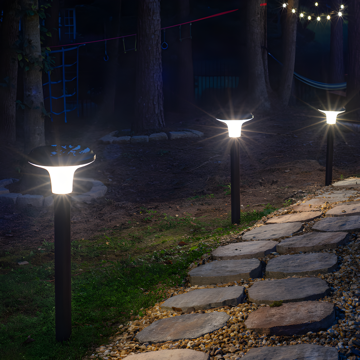 Vantage Solar Commercial Graded Black Warm White LED Pathway Bollard Light