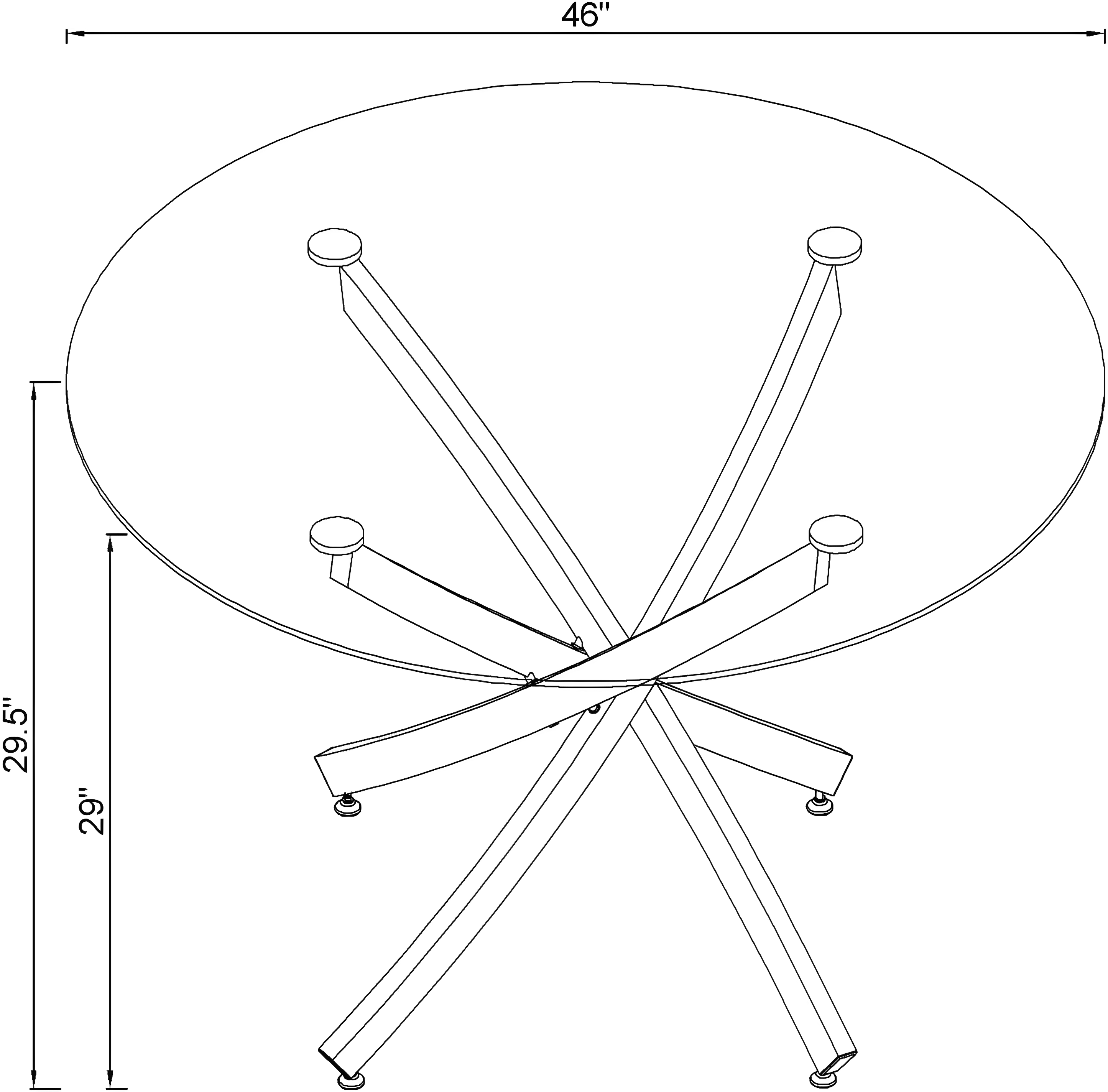 Beckham Round Dining Table Brass and Clear