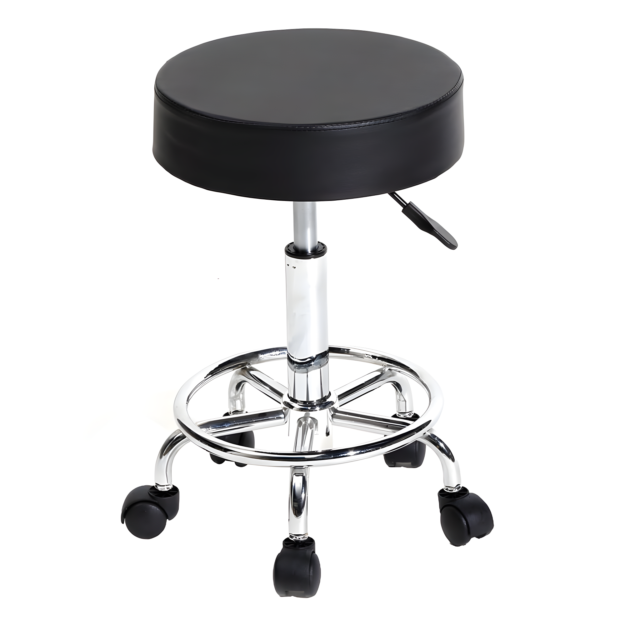 Lowestbest Bar Stool, Adjustable Swivel Chair with Round Feet, Modern Salon Chair Hydraulic Rolling