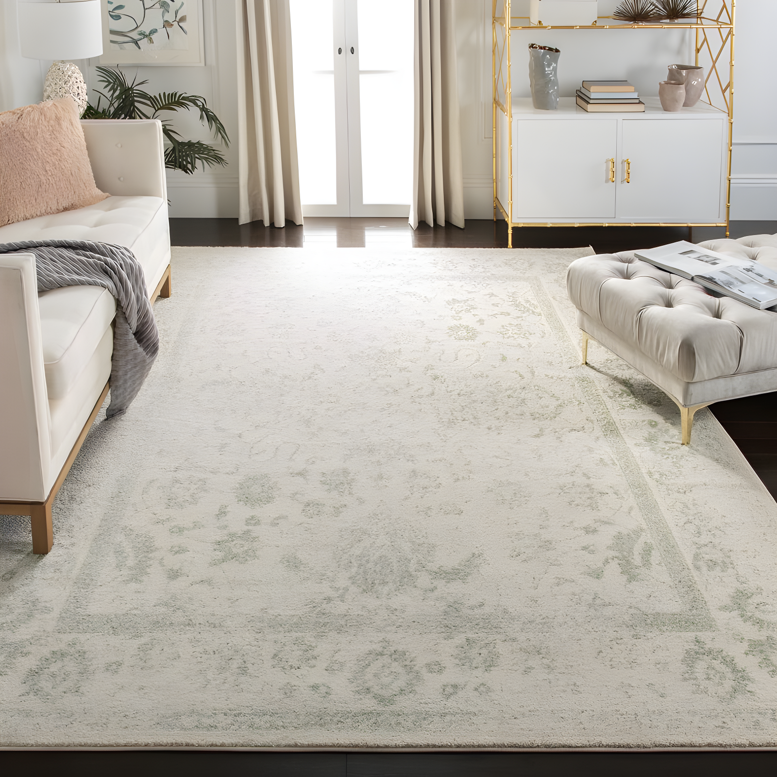 Adirondack ADR109 Machine Made Indoor Area Rug - Ivory/Sage - 10'x14' - Safavieh