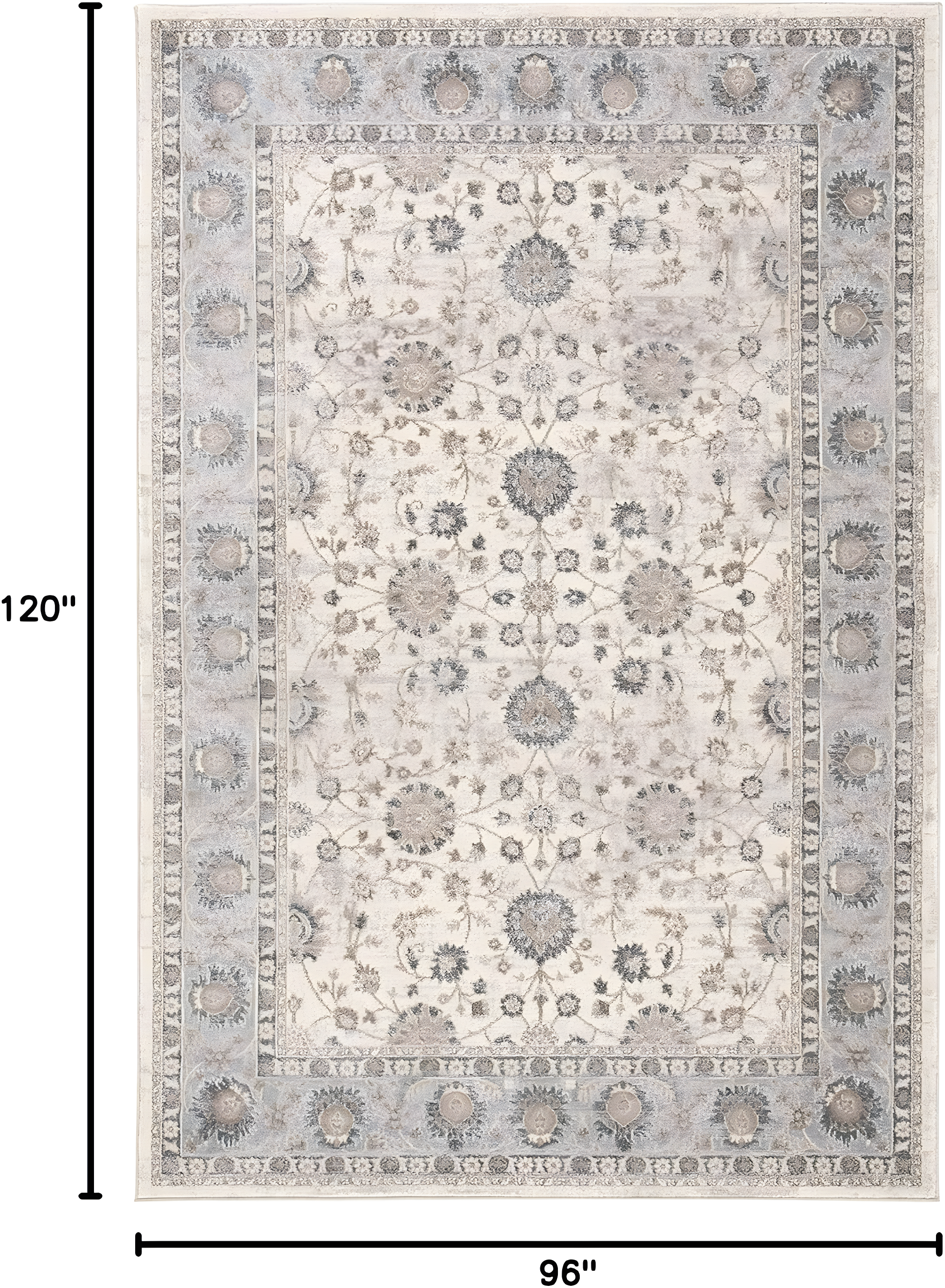 SAFAVIEH Sofia Derrick Oriental Area Rug, Ivory/Grey, 8' x 10'