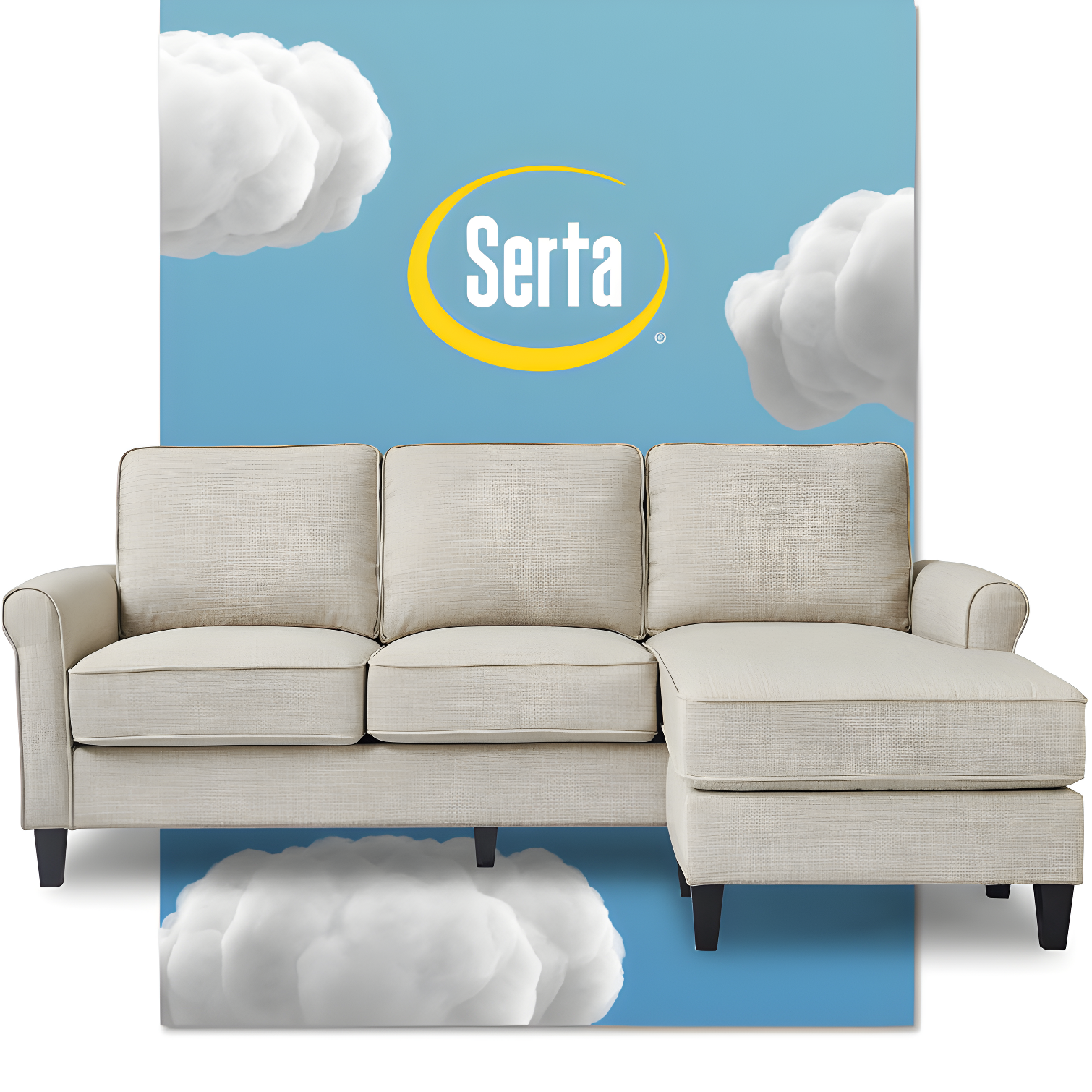 Serta Harmon Upholstered Reversible Sectional Sofa and Chaise
