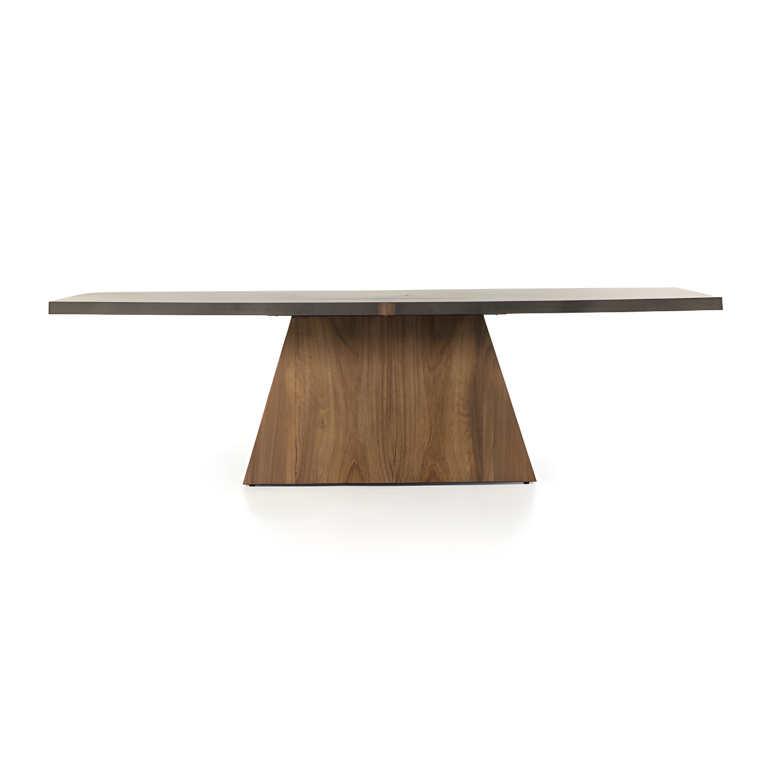 Natural Brown Guanacaste Wood and Iron Ping Pong Table with Net