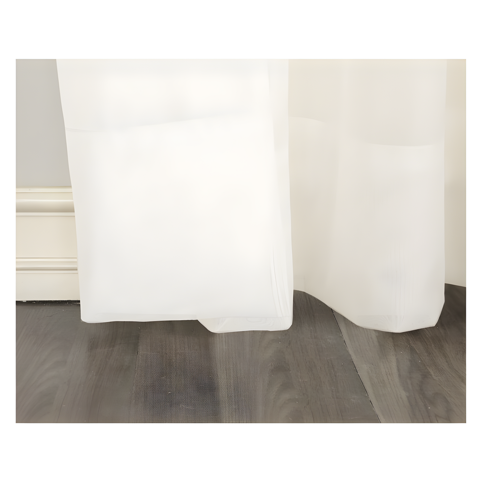 84"x51" Erica Crushed Sheer Voile Rod Pocket Curtain Panel Eggshell - No. 918