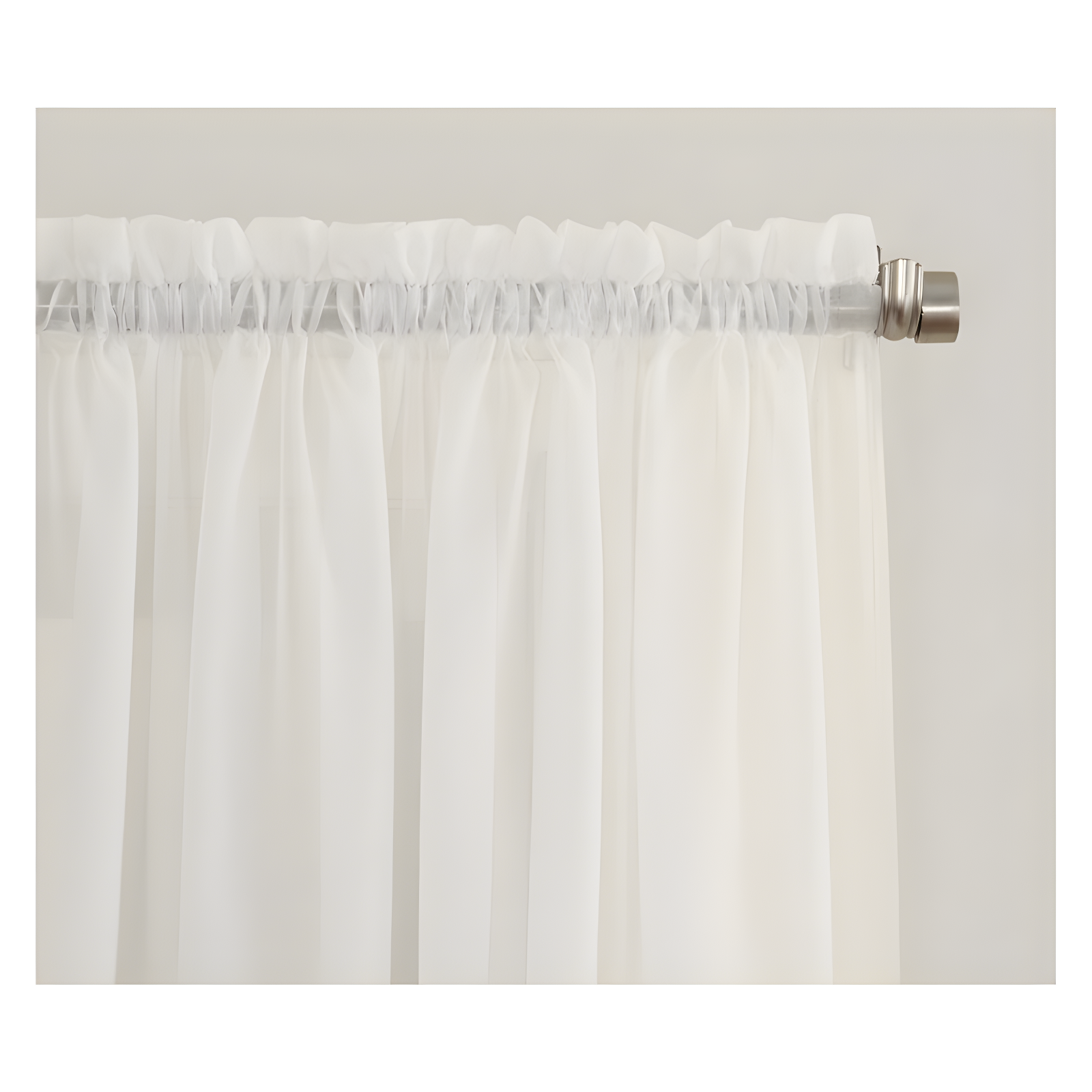 84"x51" Erica Crushed Sheer Voile Rod Pocket Curtain Panel Eggshell - No. 918