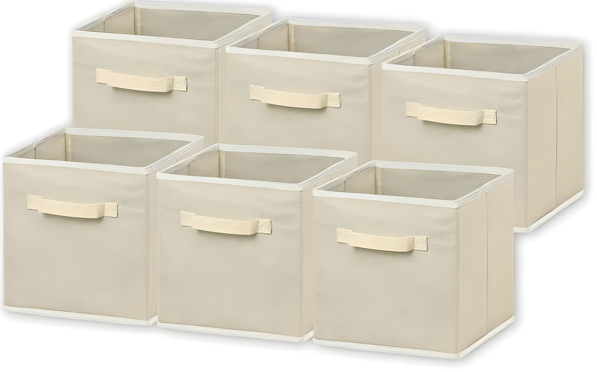 Simple Houseware Foldable Storage Bins Cubes Organizer, 6 Pack, Beige