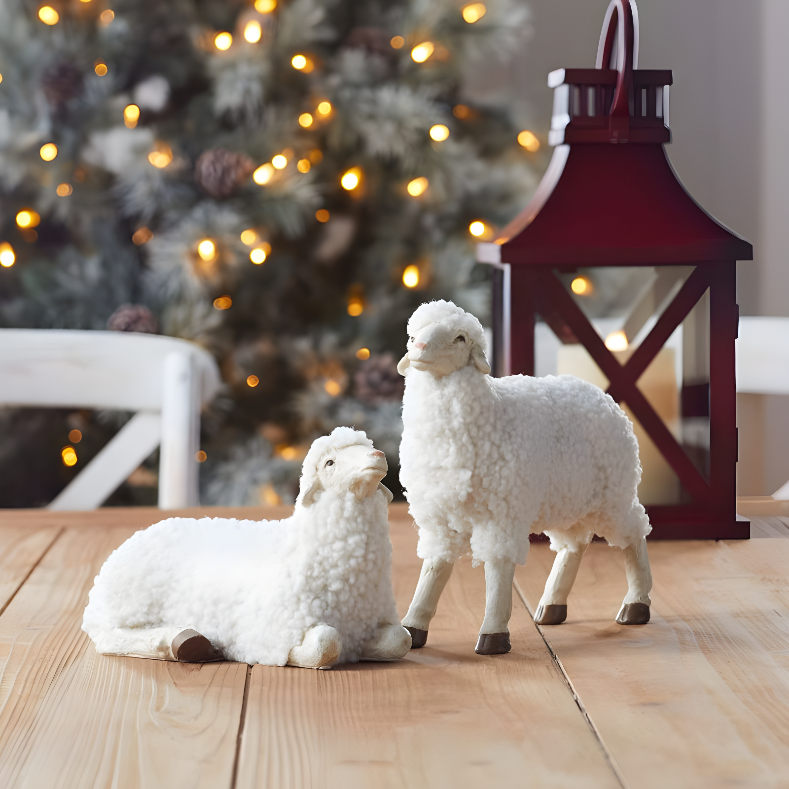 White Tabletop Sheep Figurine (Set of 4)
