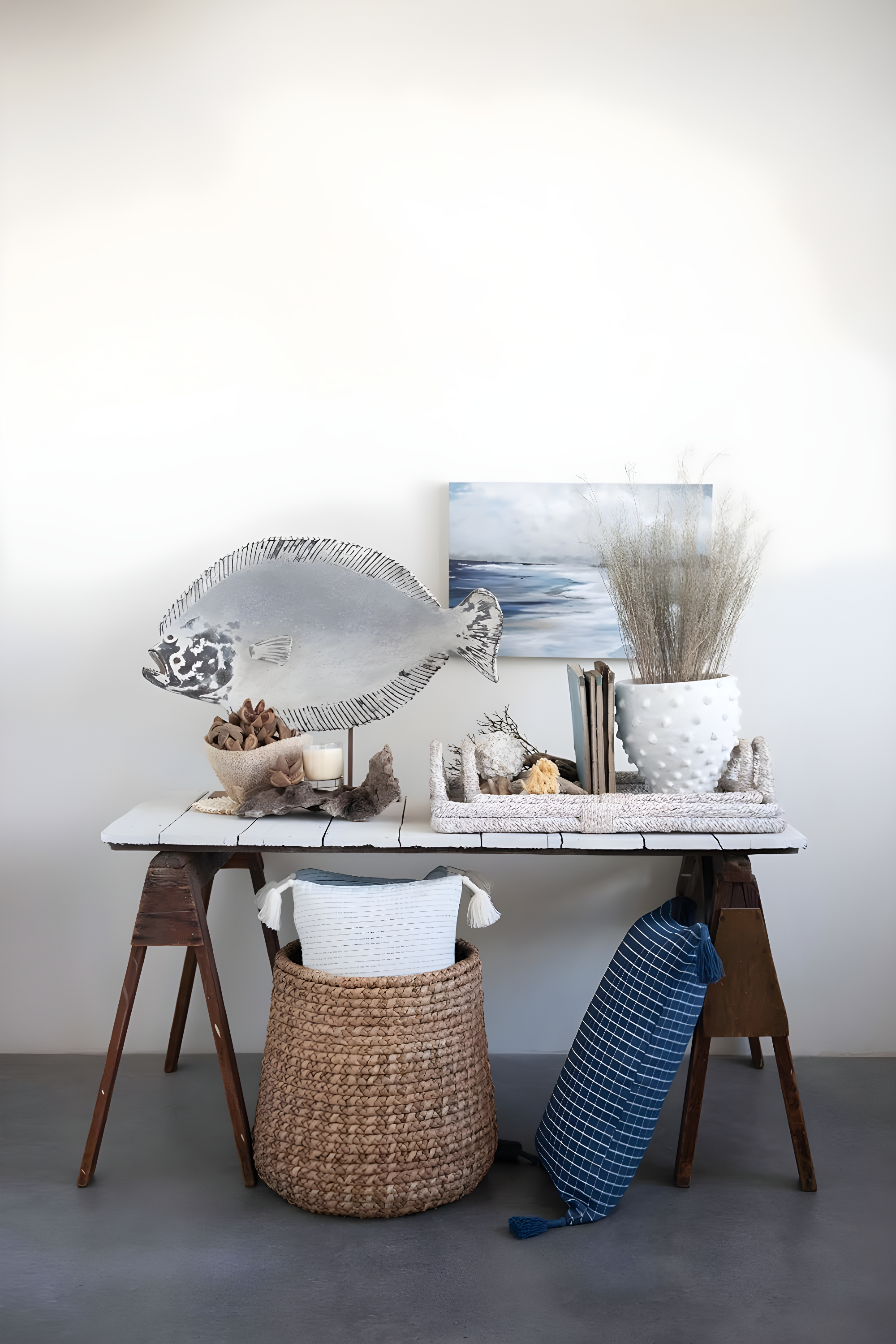 Creative Co-Op Round Terra-cotta Crock with Pointed Polka Dots and Distressed Volcano Glaze, White