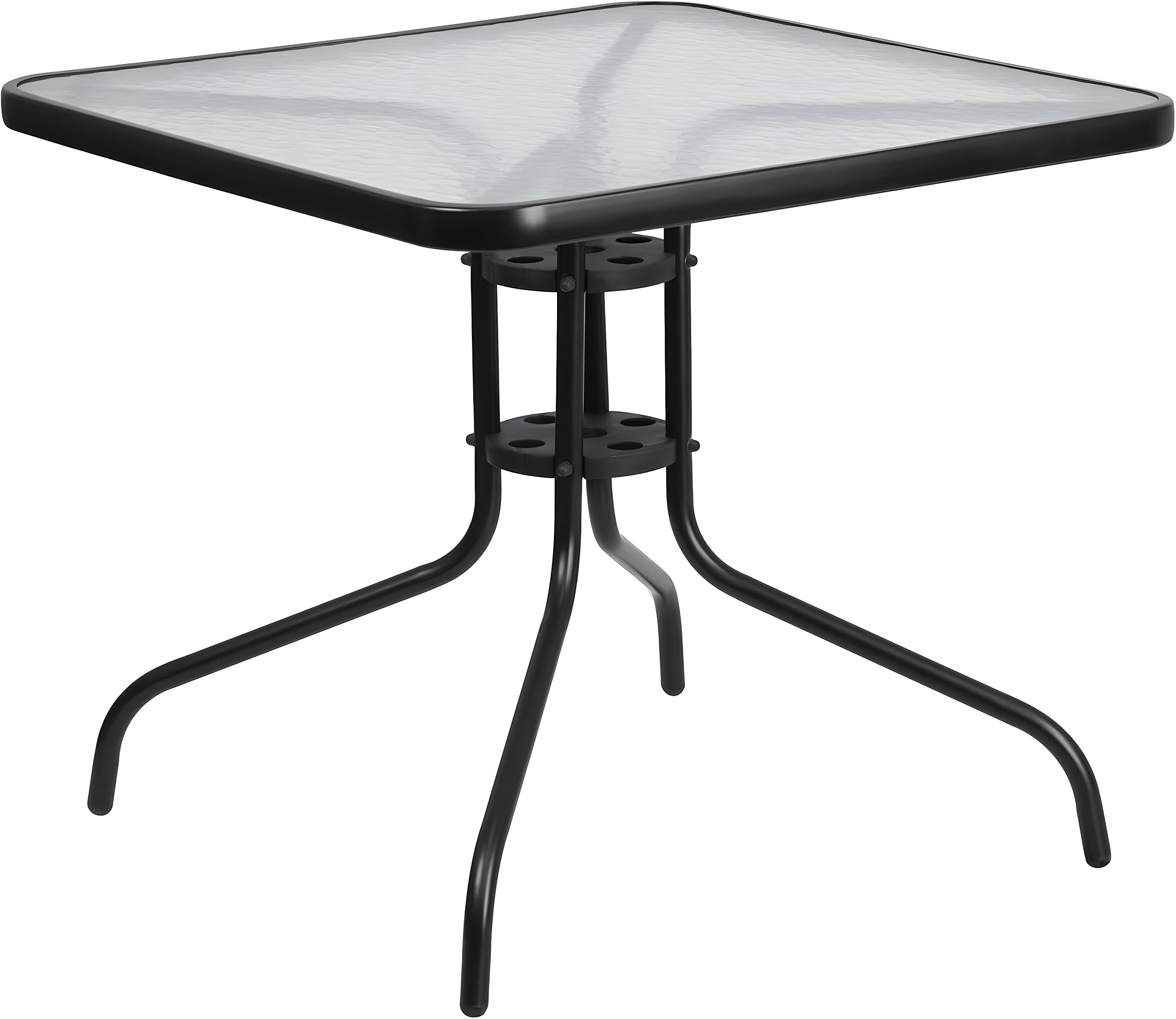 Flash Furniture 31.5'' Square Tempered Glass Metal Table