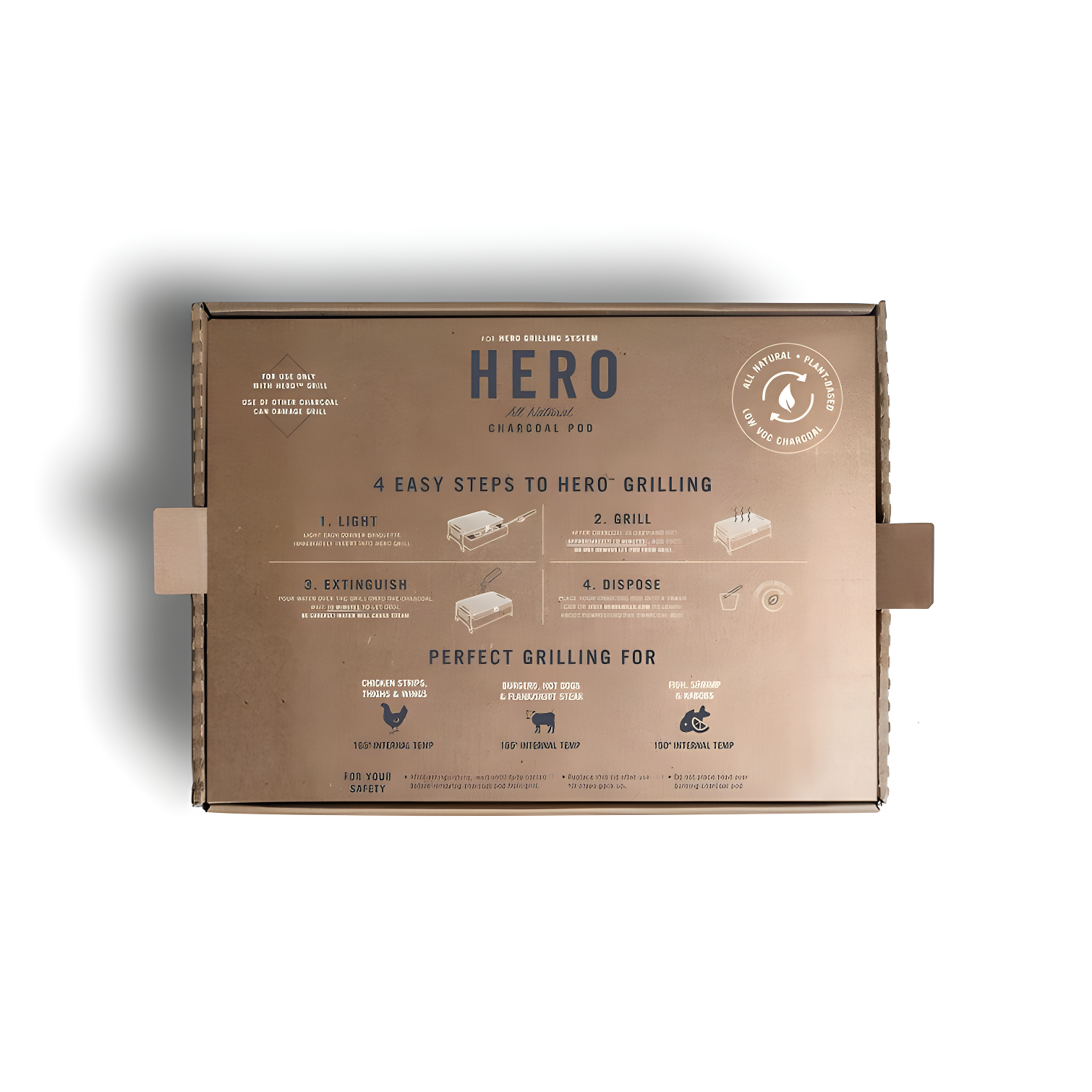 Fire & Flavor HERO Grill Kit Ultra-Portable Easy Instant Light Charcoal Grilling for Tailgating