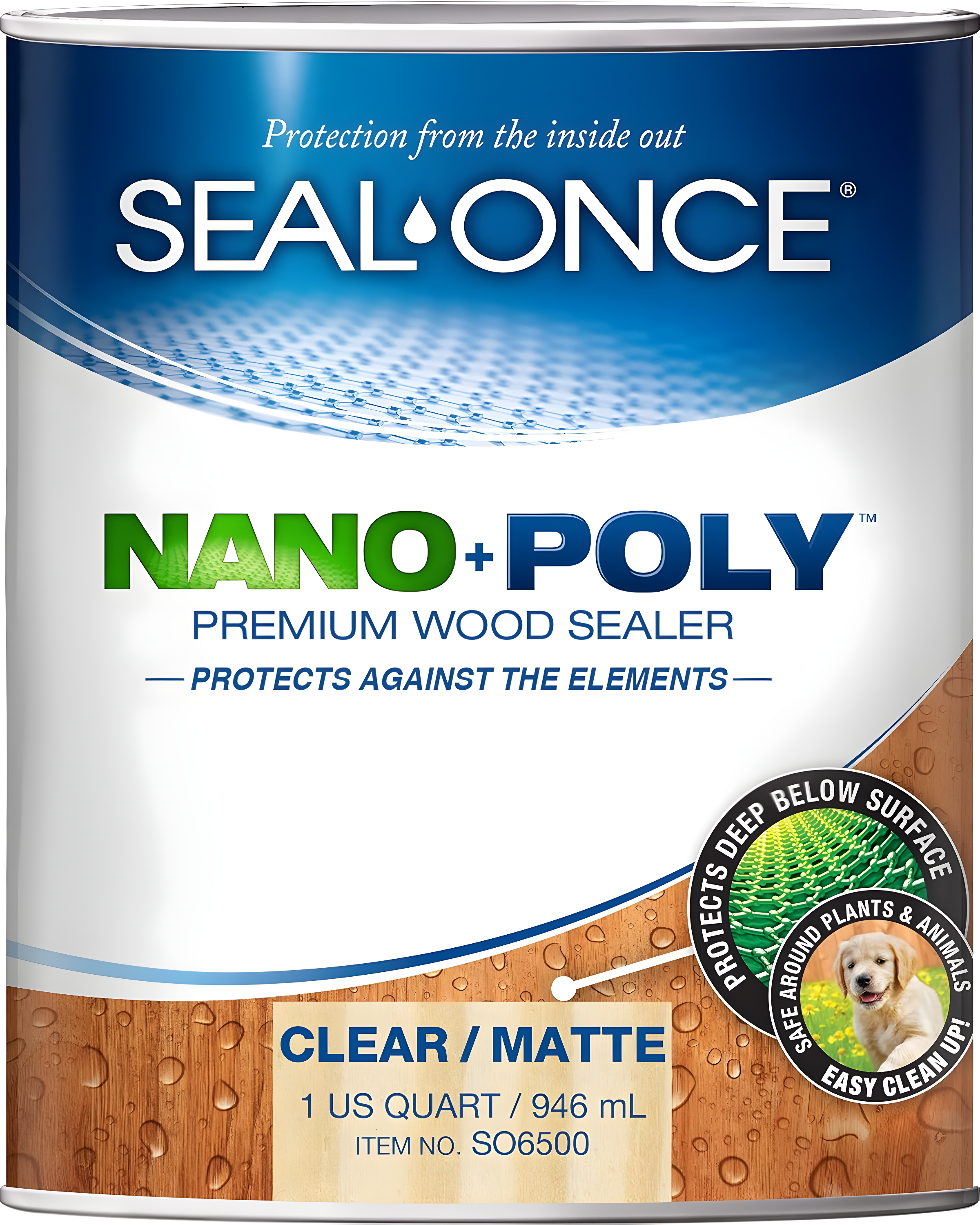 Seal Once Clear NANO+POLY Premium Wood Sealer, 1 Gallon