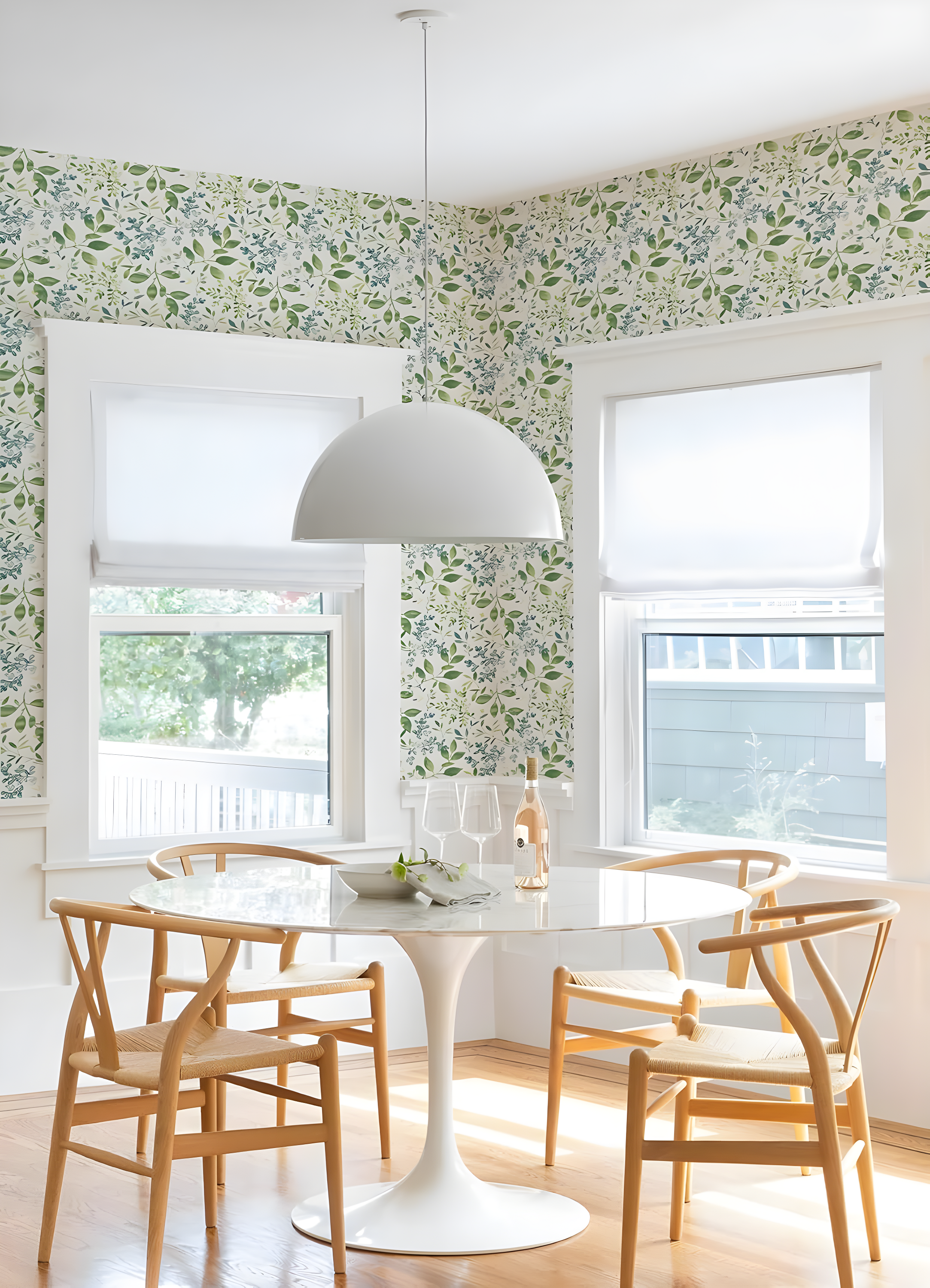 Chesapeake Tinker Woodland Botanical Wallpaper, Green