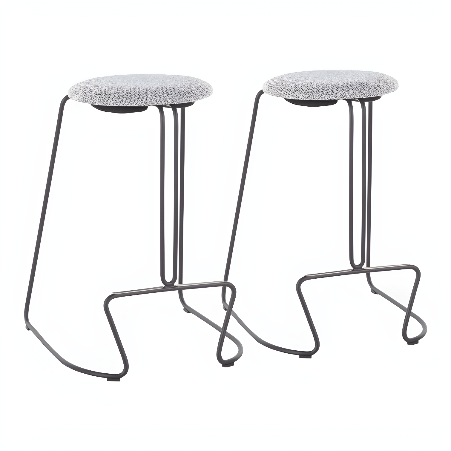 Wenty Upholstered Counter Stool with Metal Frame (Set of 2)