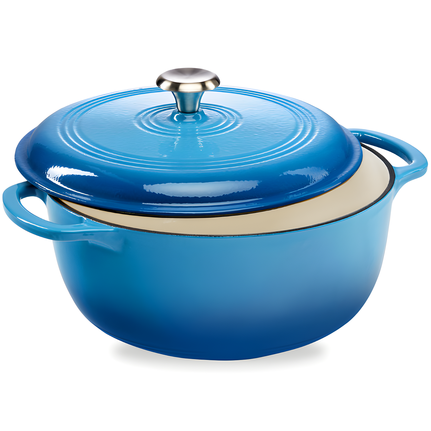 Enamel Cast-Iron Dutch Oven, Heavy-Duty Cookware w/ Dual Handles, Lid
