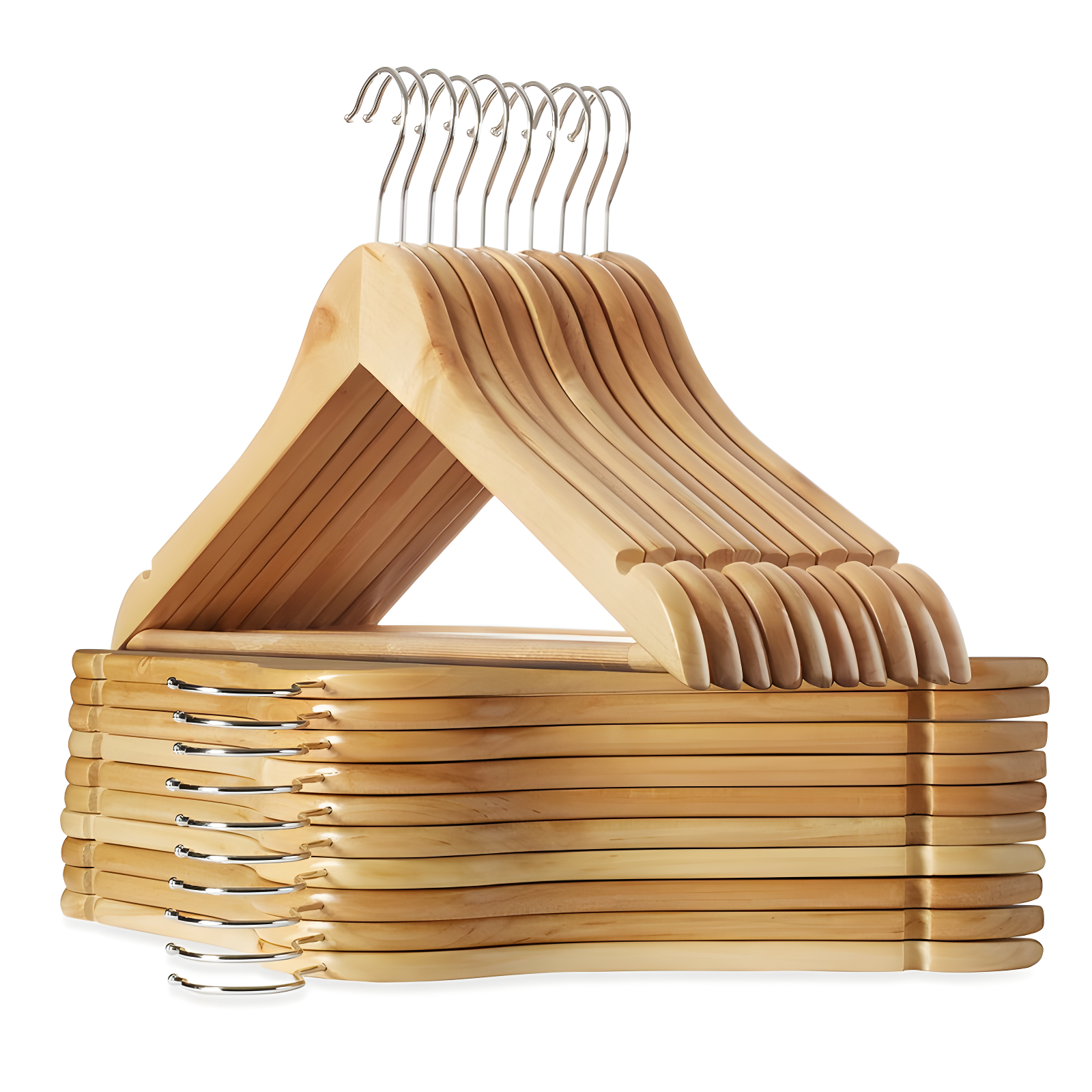 Wood Non-Slip Standard Hanger for Suit/Coat (Set of 20)