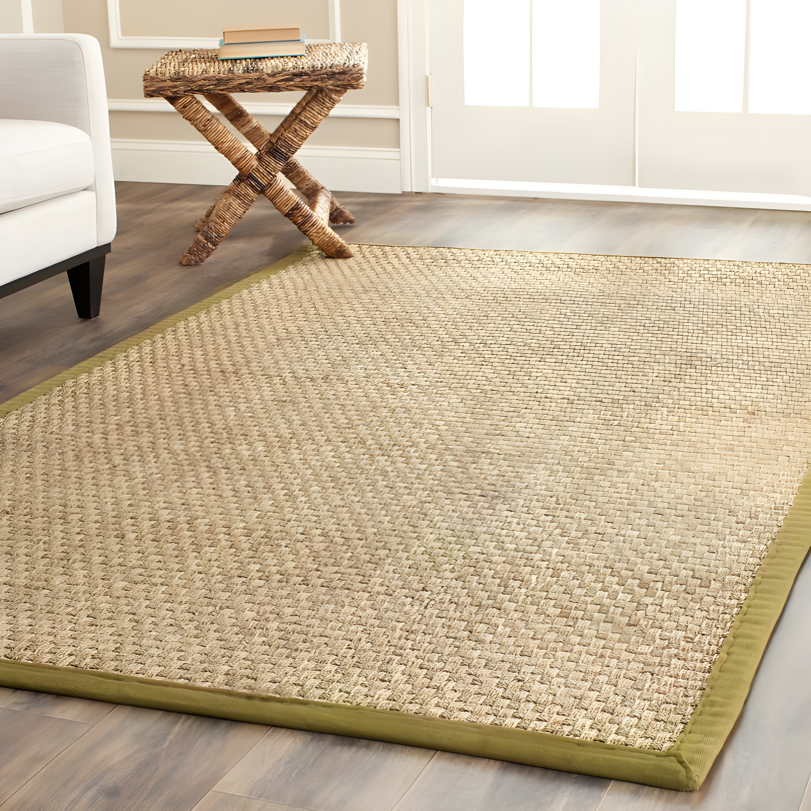 Natural Fiber NF114 Power Loomed Area Rug - Natural/Olive - 8'x10' - Safavieh.