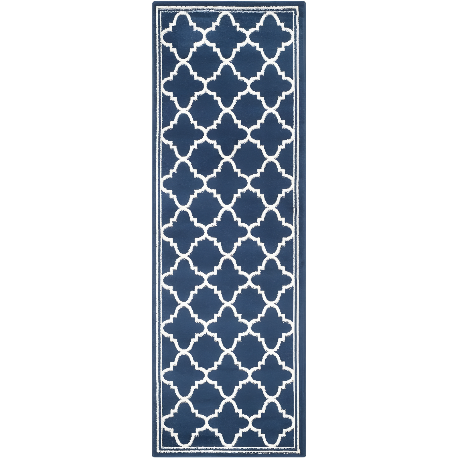 Amherst AMT422 Power Loomed Indoor Runner Rug - Navy/Beige - 2'3"x7' - Safavieh
