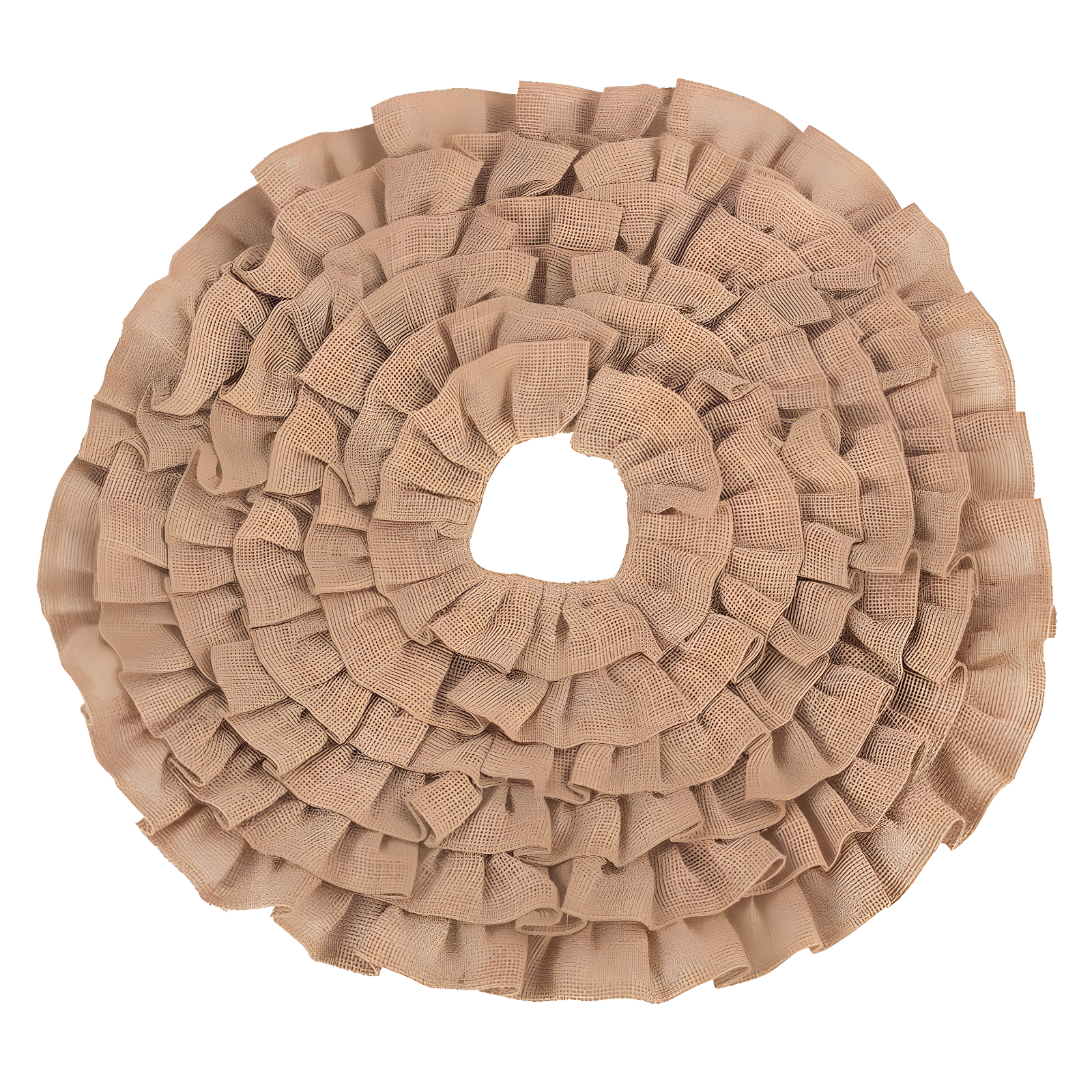 Saro Lifestyle Christmas Tree Skirt With Ruffled Edge, Natural, 56" Round