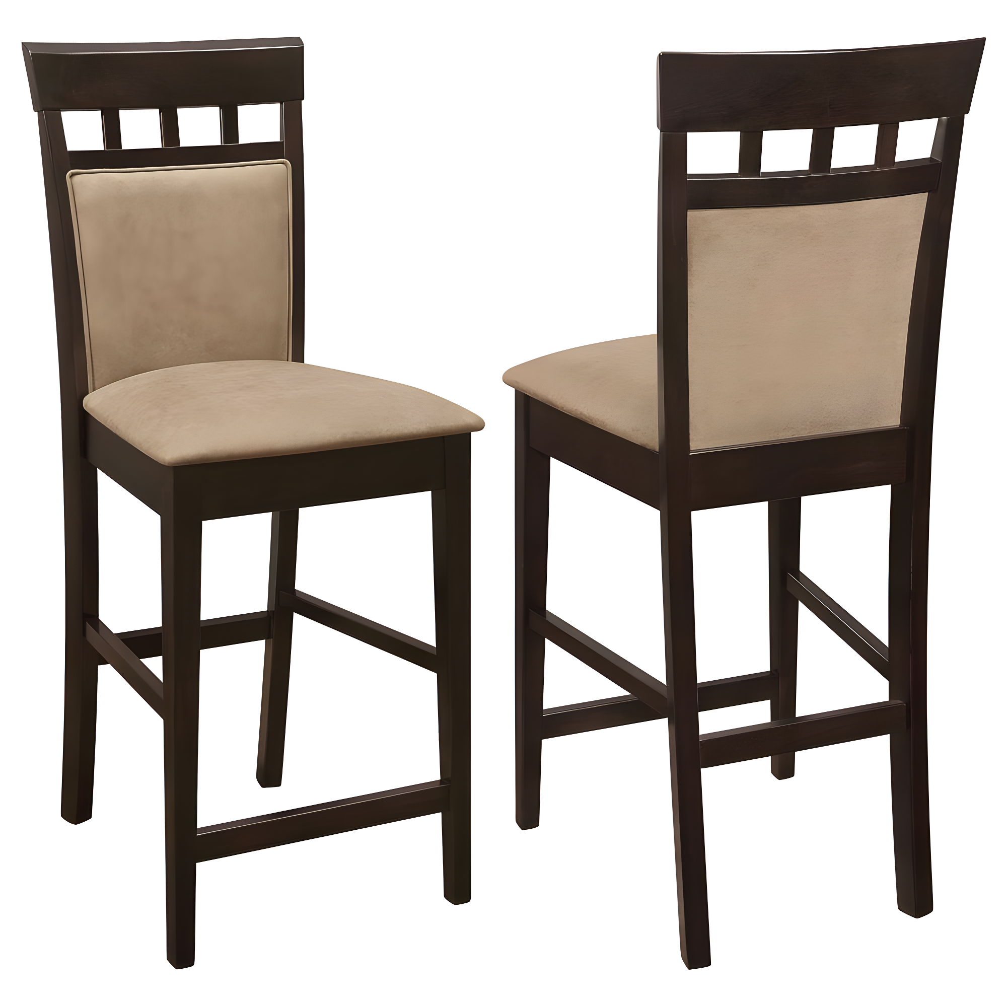 Coaster Upholstered Microfiber Counter Height Stools in Tan