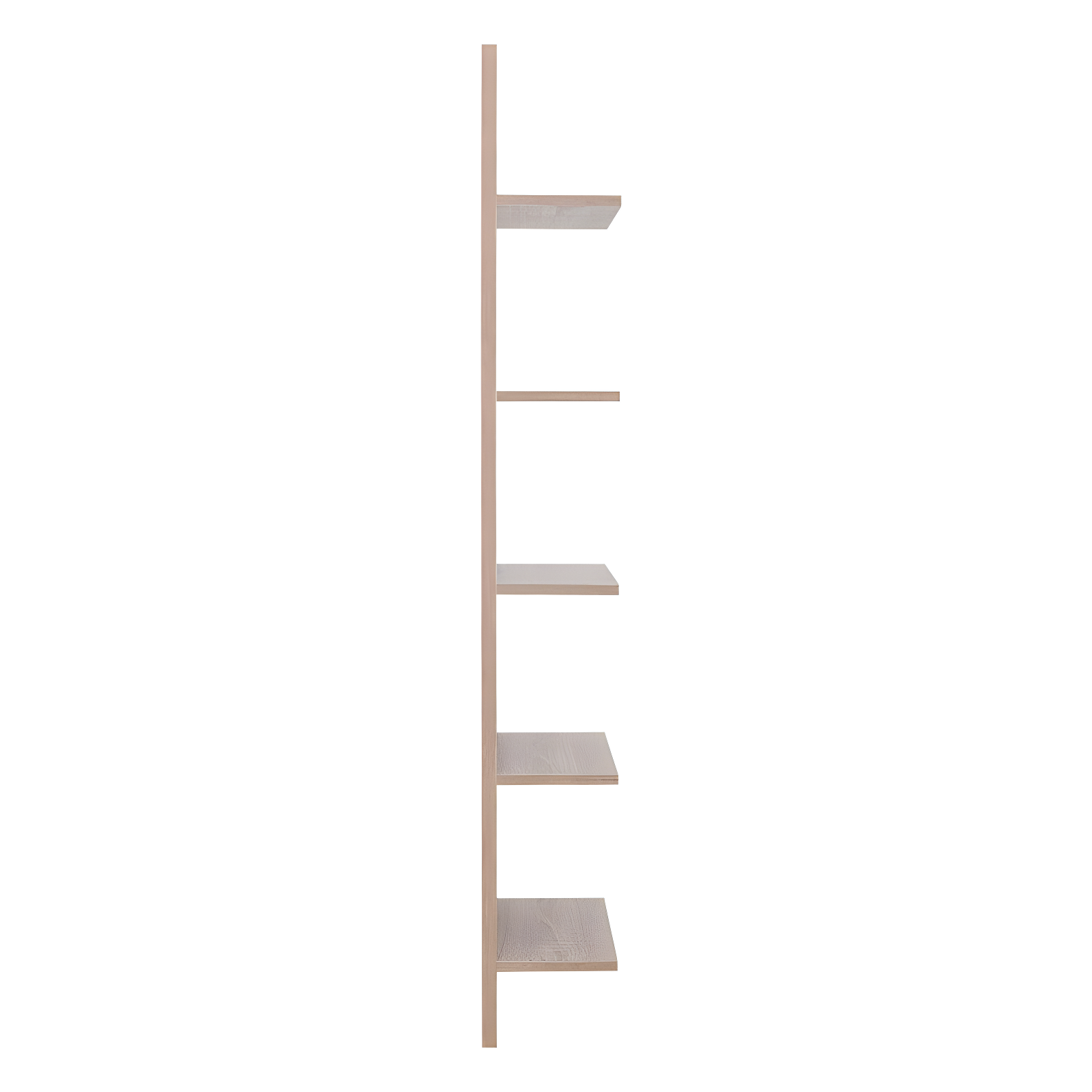 Danya B. 47" x 11.7" Wide Vertical Column Wall Shelf Weathered Oak: Mid-Century Laminated MDF, Iron Hardware