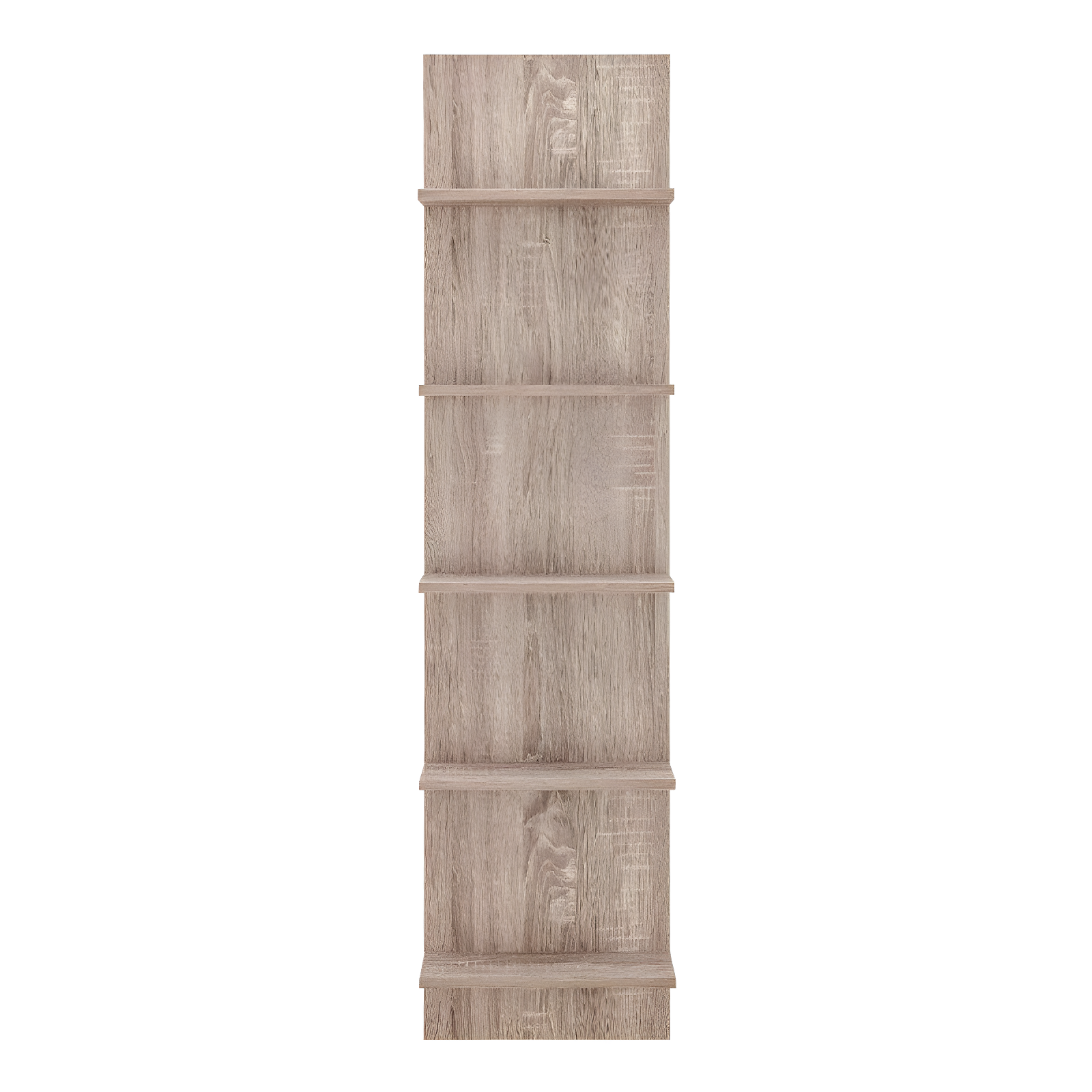 Danya B. 47" x 11.7" Wide Vertical Column Wall Shelf Weathered Oak: Mid-Century Laminated MDF, Iron Hardware