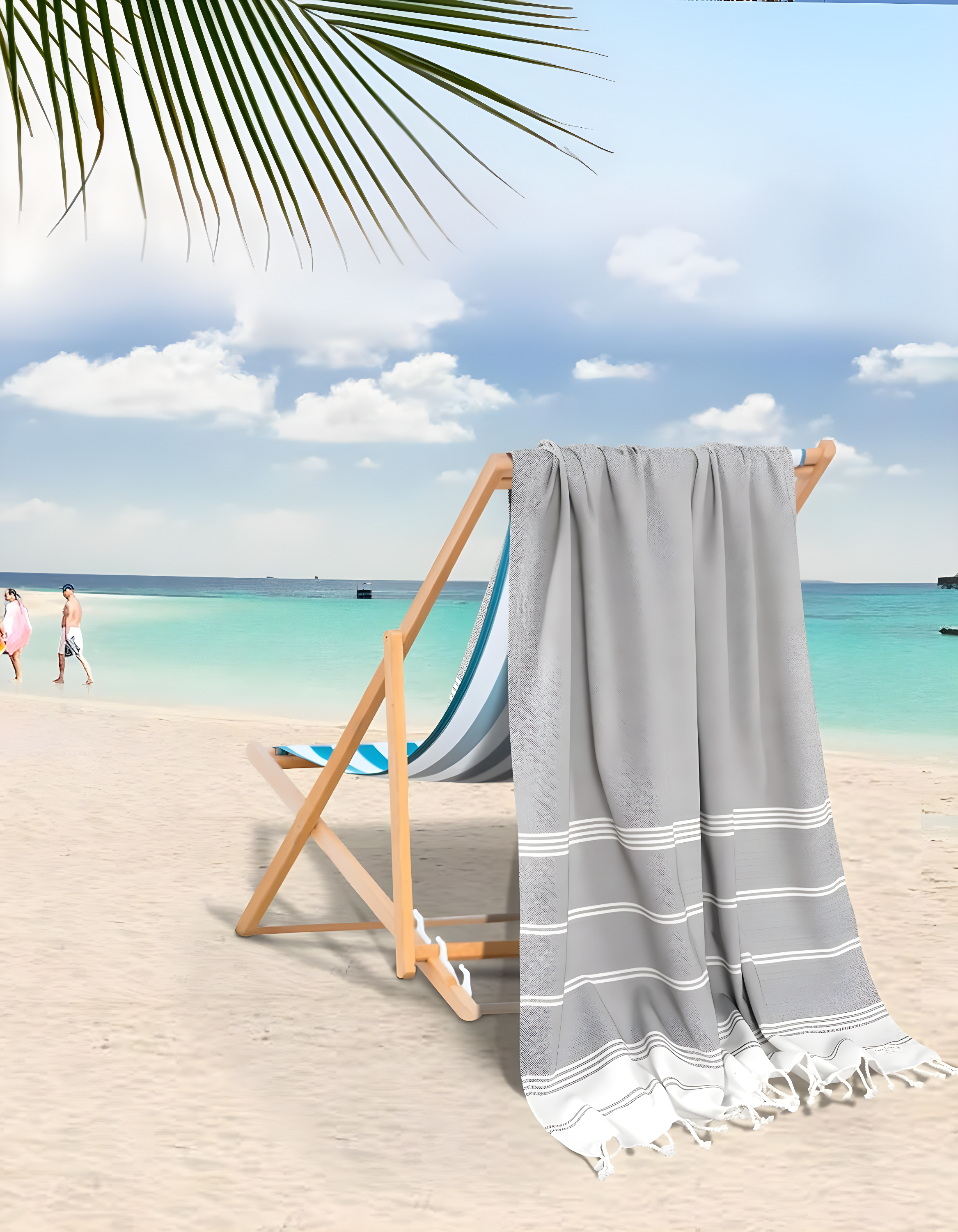 LANE LINEN 6-Pack Oversized Pre-Washed Beach Towels, Stylish Quick-Dry Pool & Travel Towels for Adults, 39"x71" - Diamond Multi Colors