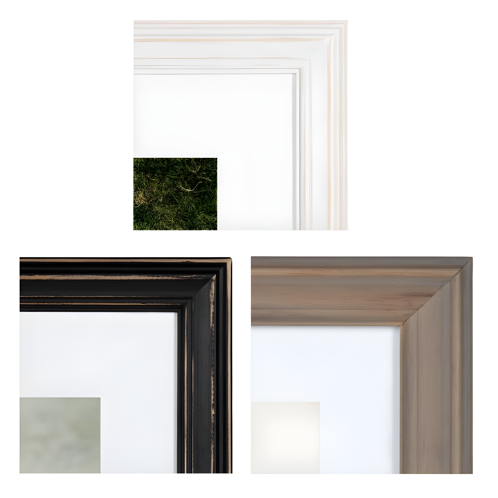Kate & Laurel All Things Decor 10pc Bordeaux Frame Set White/Black/Natural Wood: Wall Display, Wood Frames, Multi-Size, Glass Front