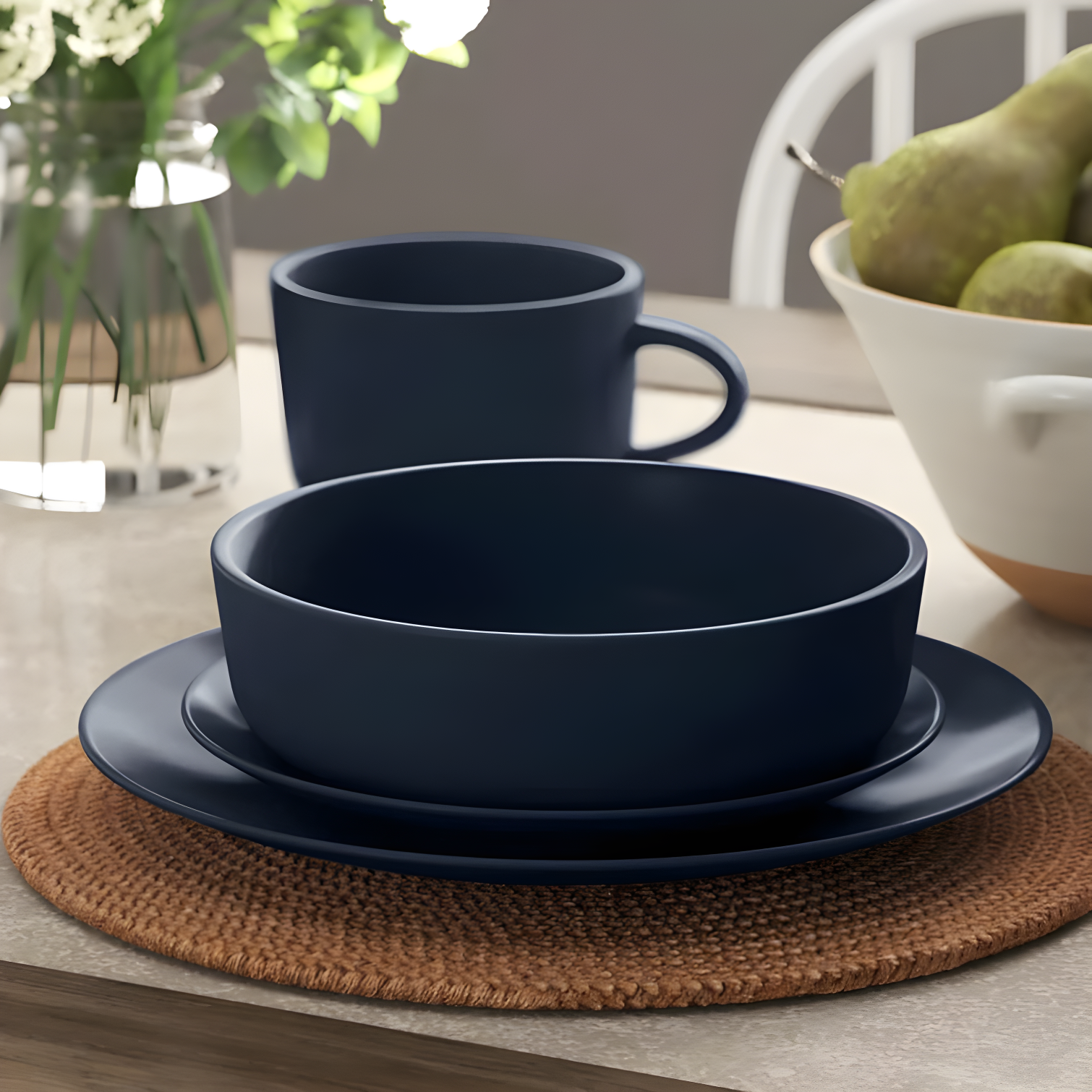 Wazee Matte 16 Piece Dinnerware Set, Service for 4