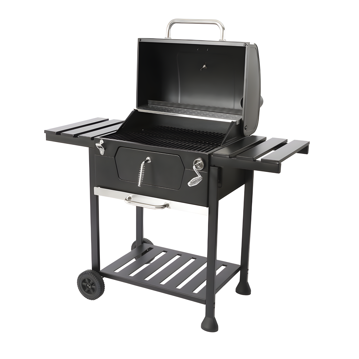 Royal Gourmet 24" Crop Barrel Charcoal Grill with Side Shelf and Cover