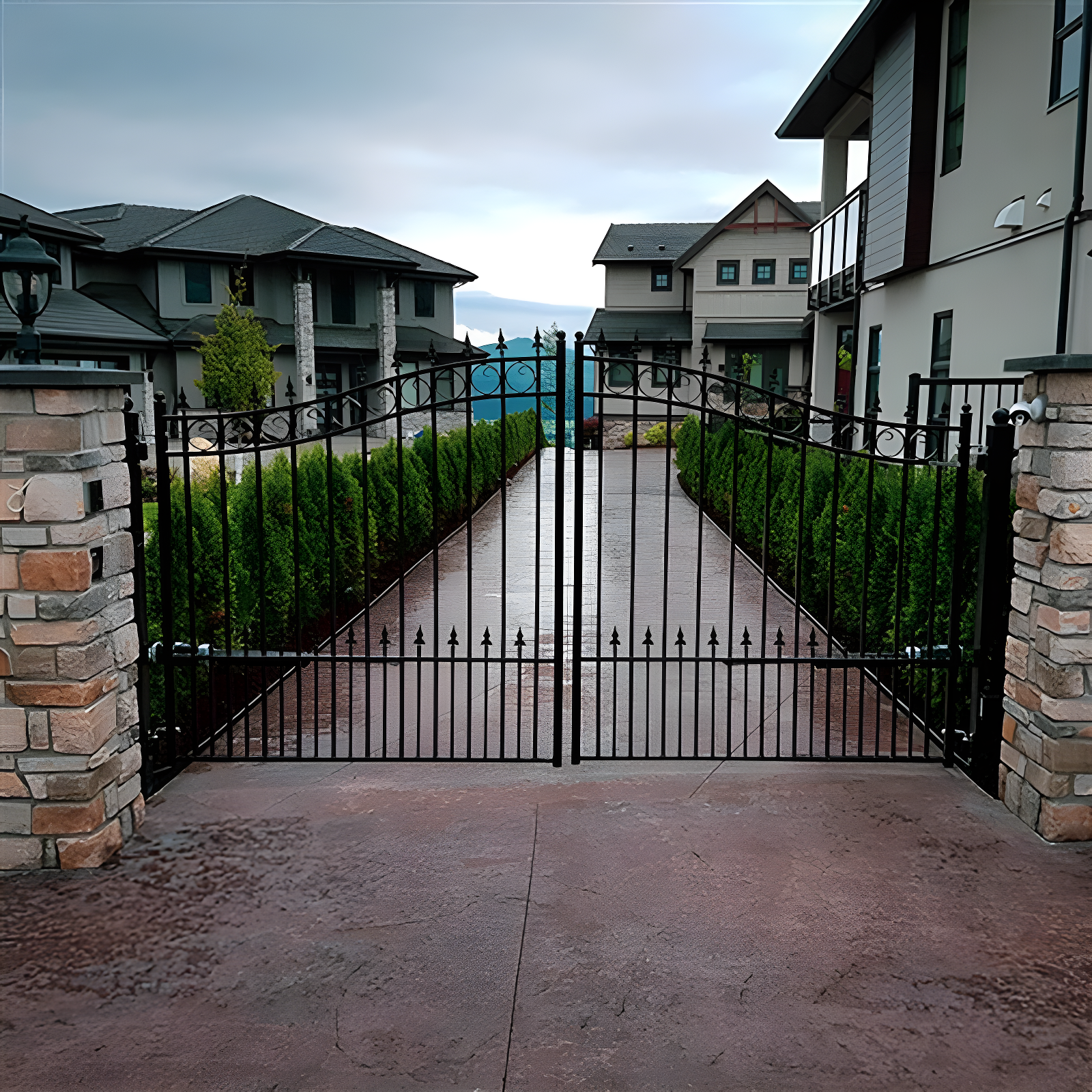 ALEKO Steel Dual Swing Driveway Gate - PRAGUE Style