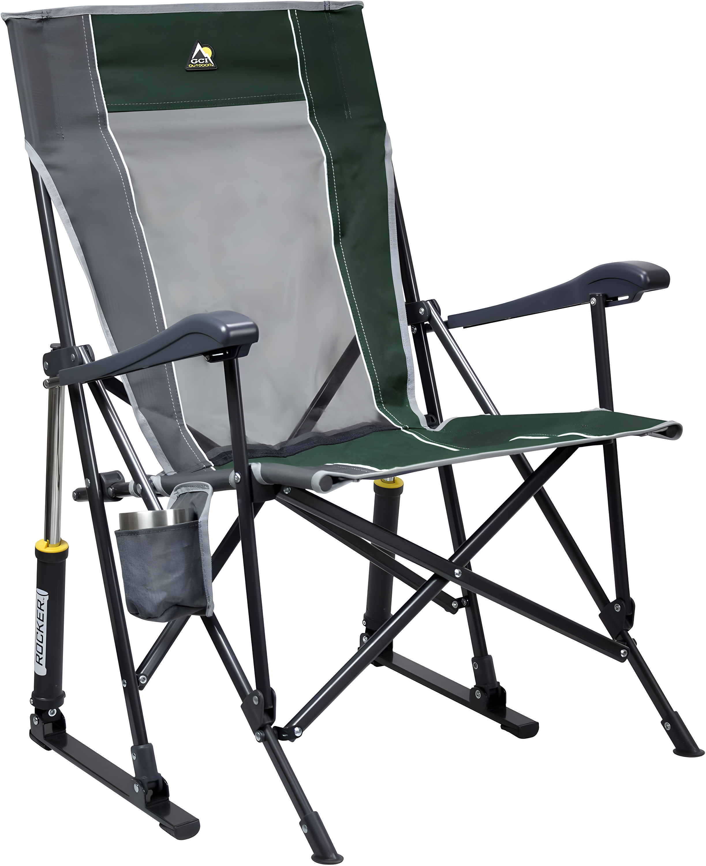 GCI Outdoor RoadTrip Rocker Foldable Rocking Camp Chair, Hunter