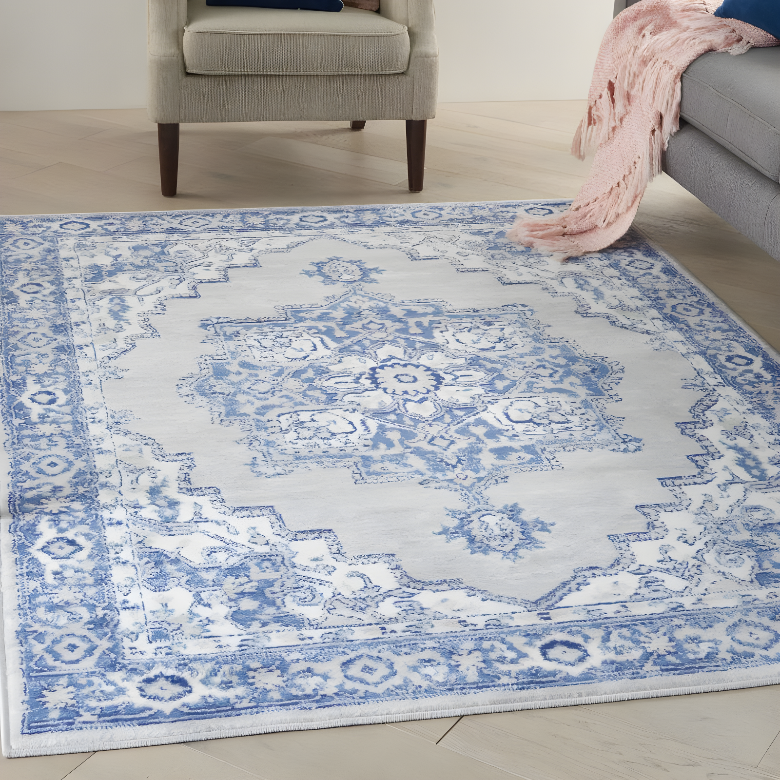 Nourison Whimsicle WHS03 Indoor only Area Rug - Grey Blue 6' x 9'