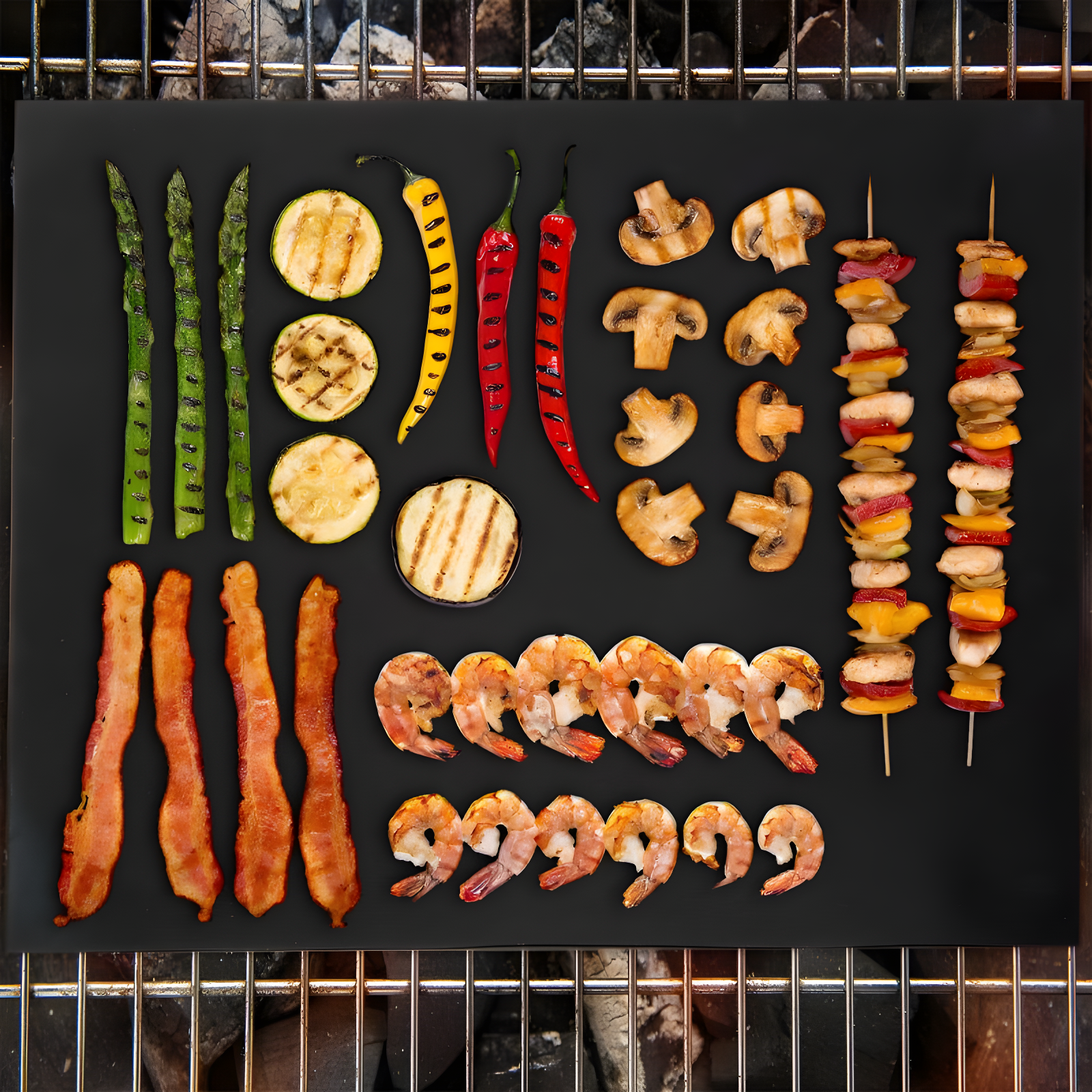 Hastings Home Nonstick FDA Approved Reusable BBQ Grill Mat Set for Gas, Charcoal, and Electric Grills - Set of 2