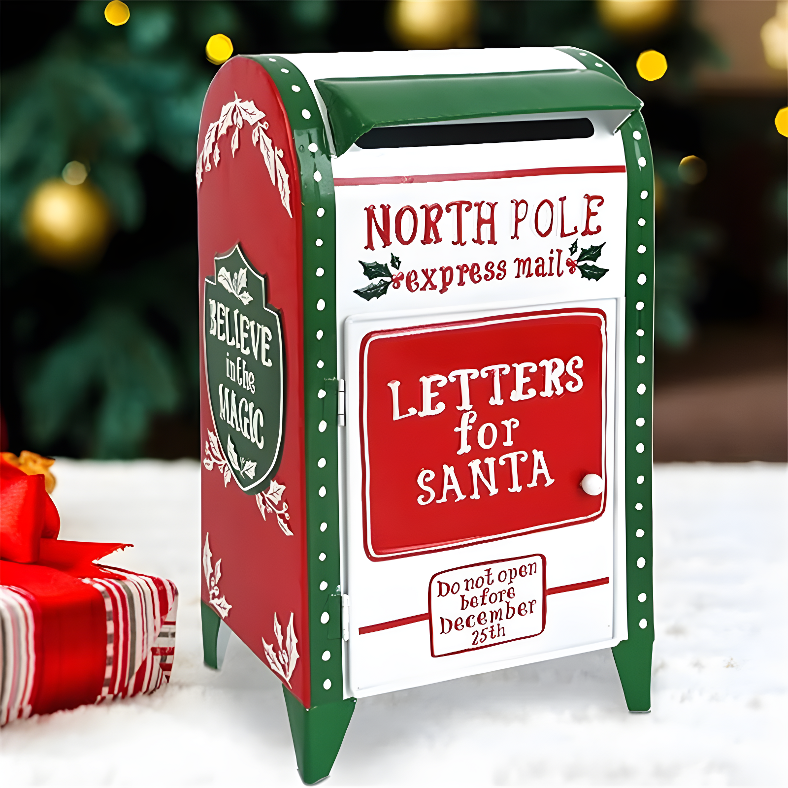 Letters To Santa Mailbox North Pole Post Vintage Mailbox Mailbox Letters Decoration Boxes Christmas Farmhouse Decor