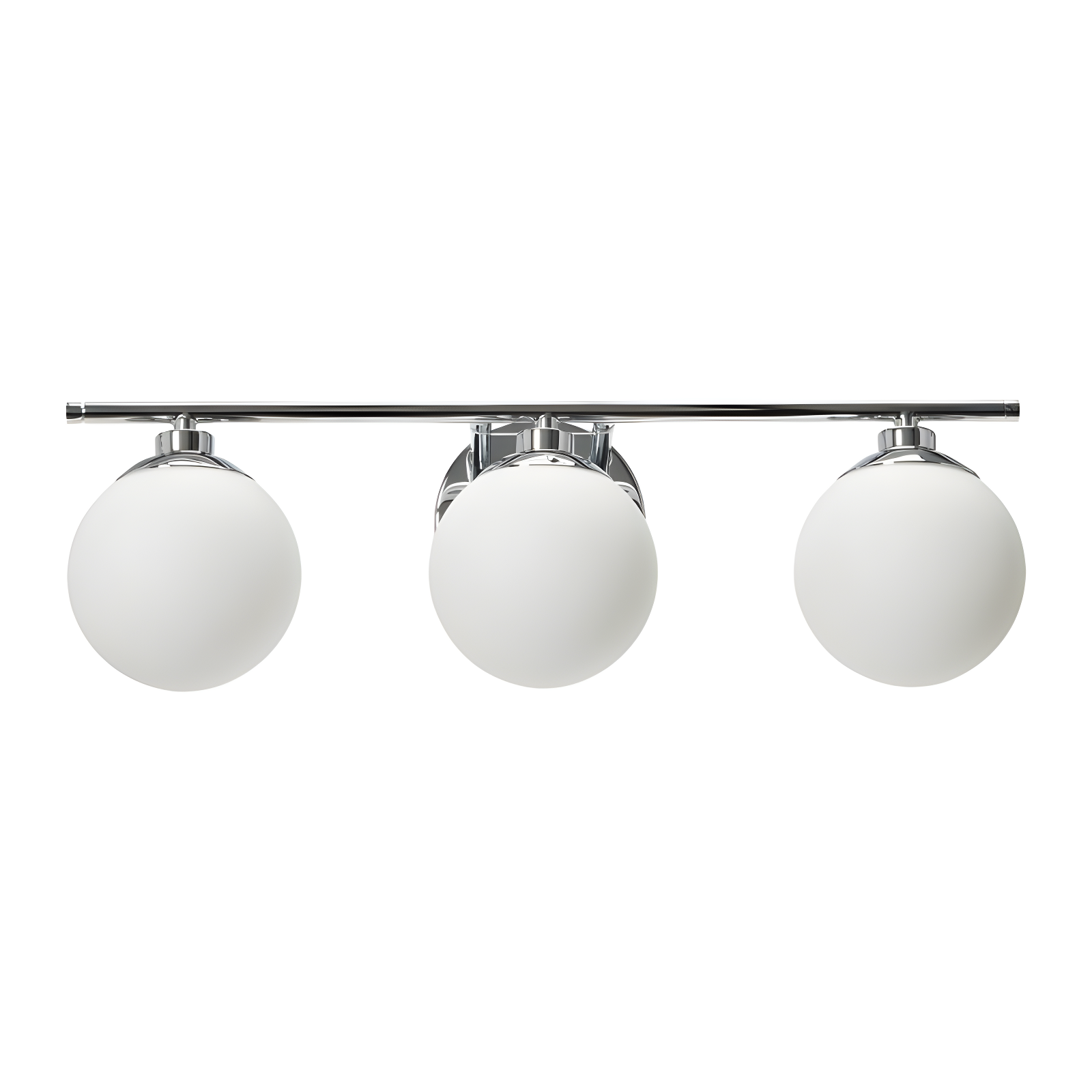 Robert Stevenson Lighting Lorne Metal and Frosted Glass 3-Light Vanity Light Chrome: ETL Listed, Modern Wall Fixture