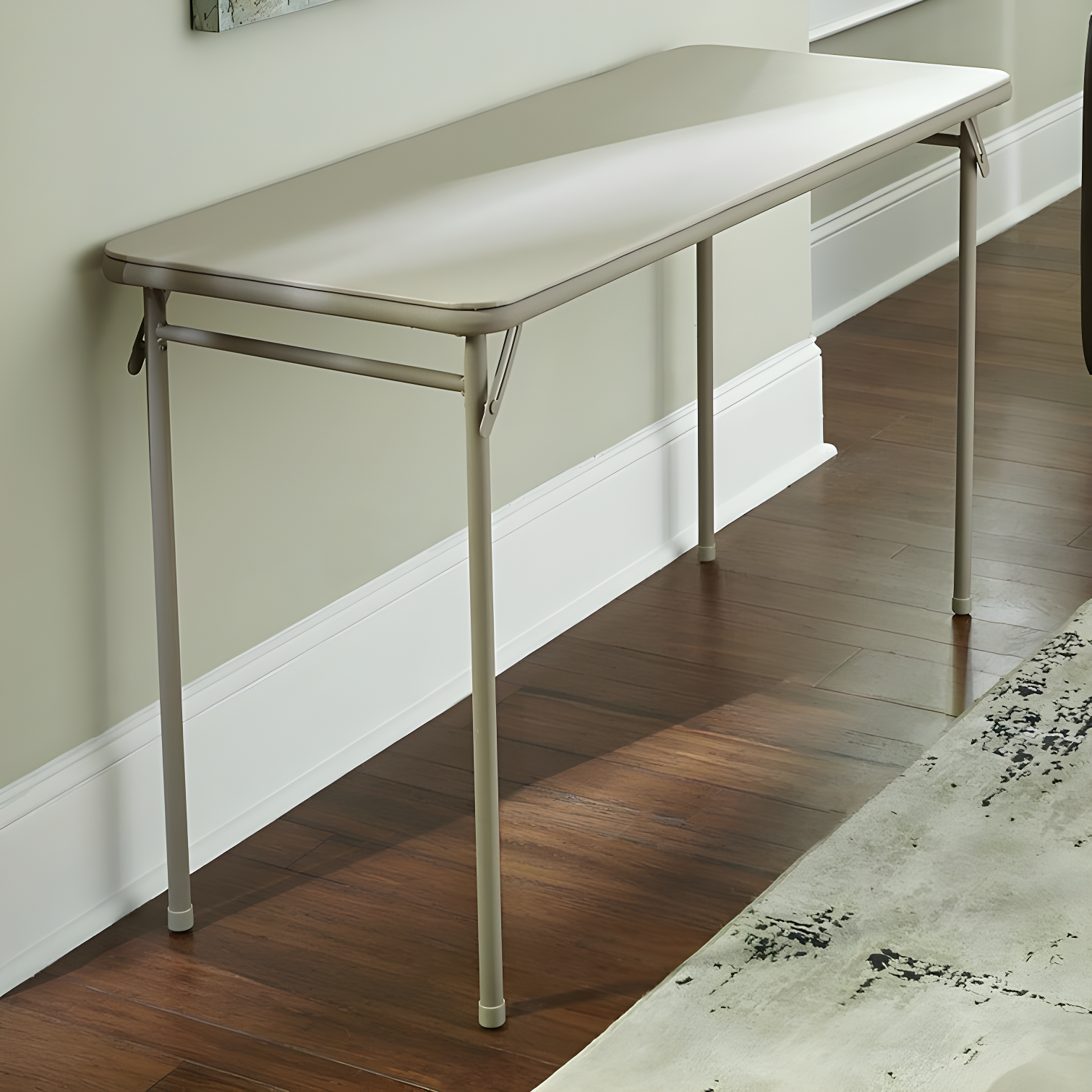COSCO 20" x 48" Vinyl Top Serving Folding Table