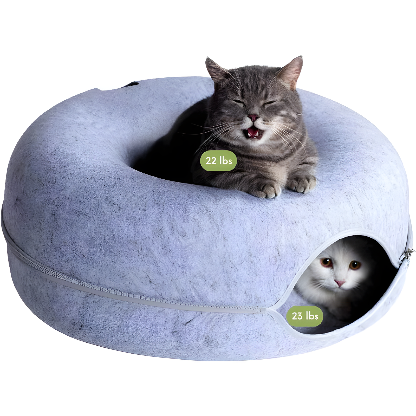 Peekaboo Cat Cave For Multiple & Large Cats Up To 30-45 Lbs, Scratch Detachable & Washable Tunnel Bed, Comfy Donut Cat Cave