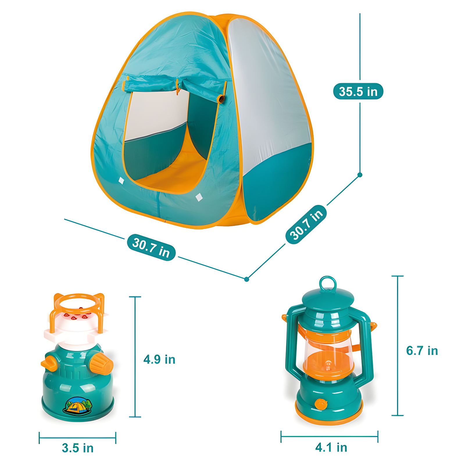 Fun Little Toys Camping Tent with Tools and Food, 18 pcs