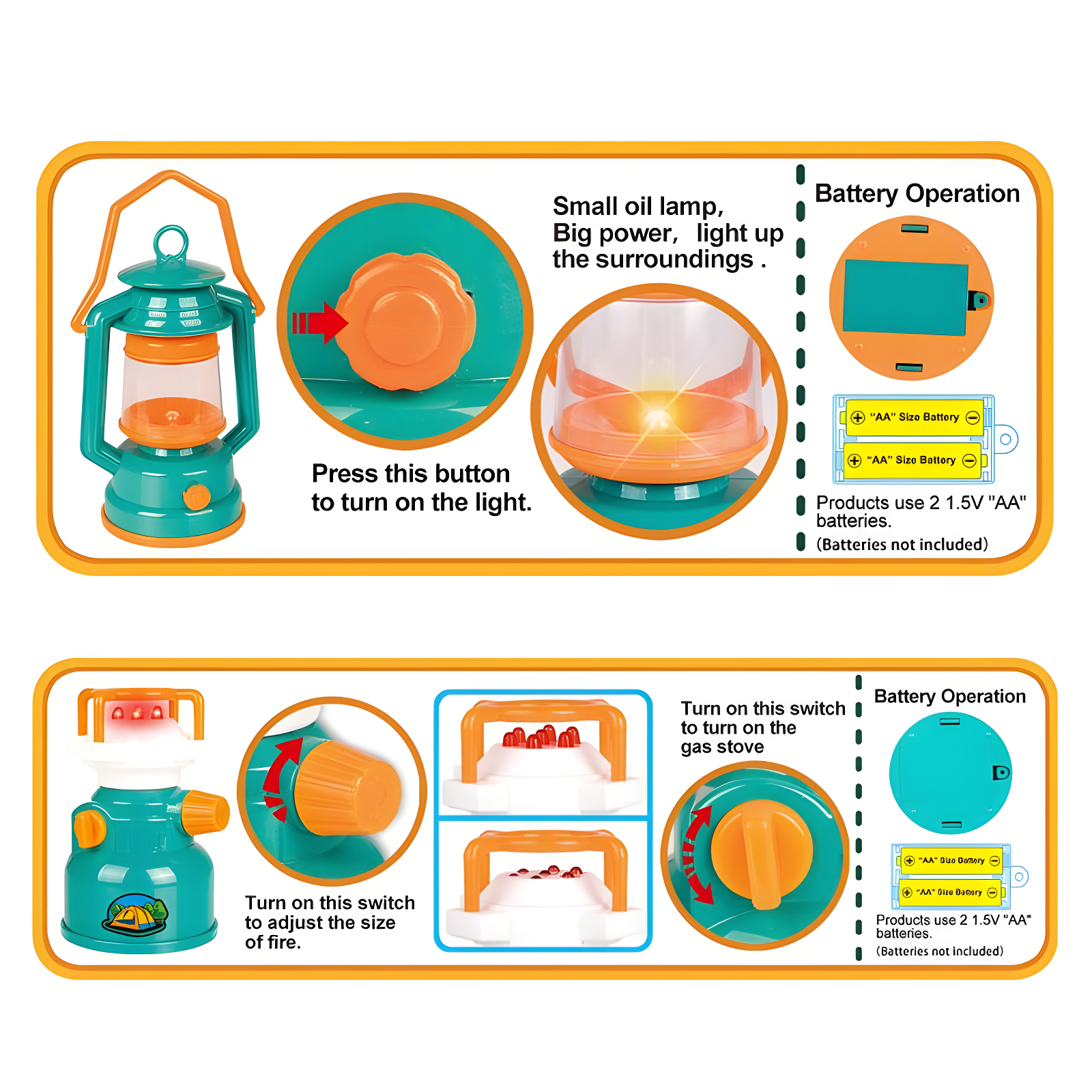 Fun Little Toys Camping Tent with Tools and Food, 18 pcs