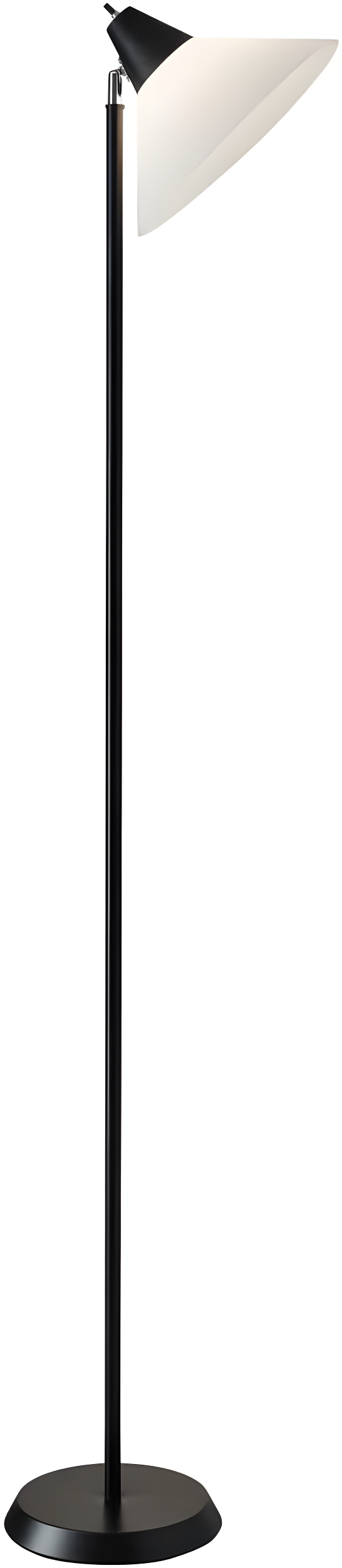 Adesso Home Decor Office Swivel Standing Floor Pole Lamp Light w/ Shade, Black