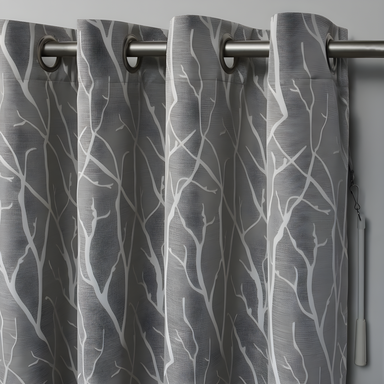 108"x84" Forest Hill Patio Woven Blackout Grommet Top Single Curtain Panel Gray - Exclusive Home: Room Darkening Drapes