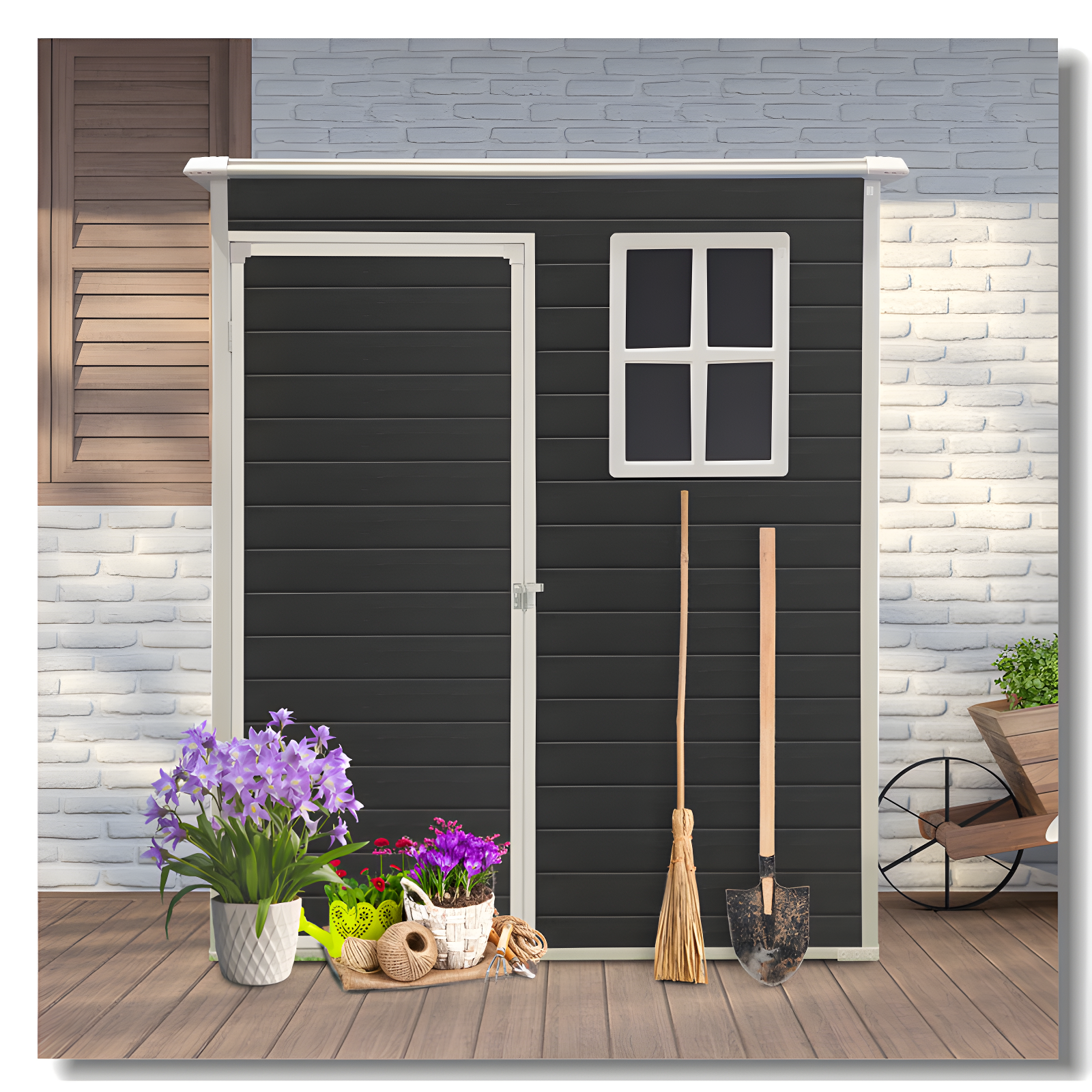 5X3ft Resin Outdoor Storage Shed Kit-Perfect To Store Patio Furniture