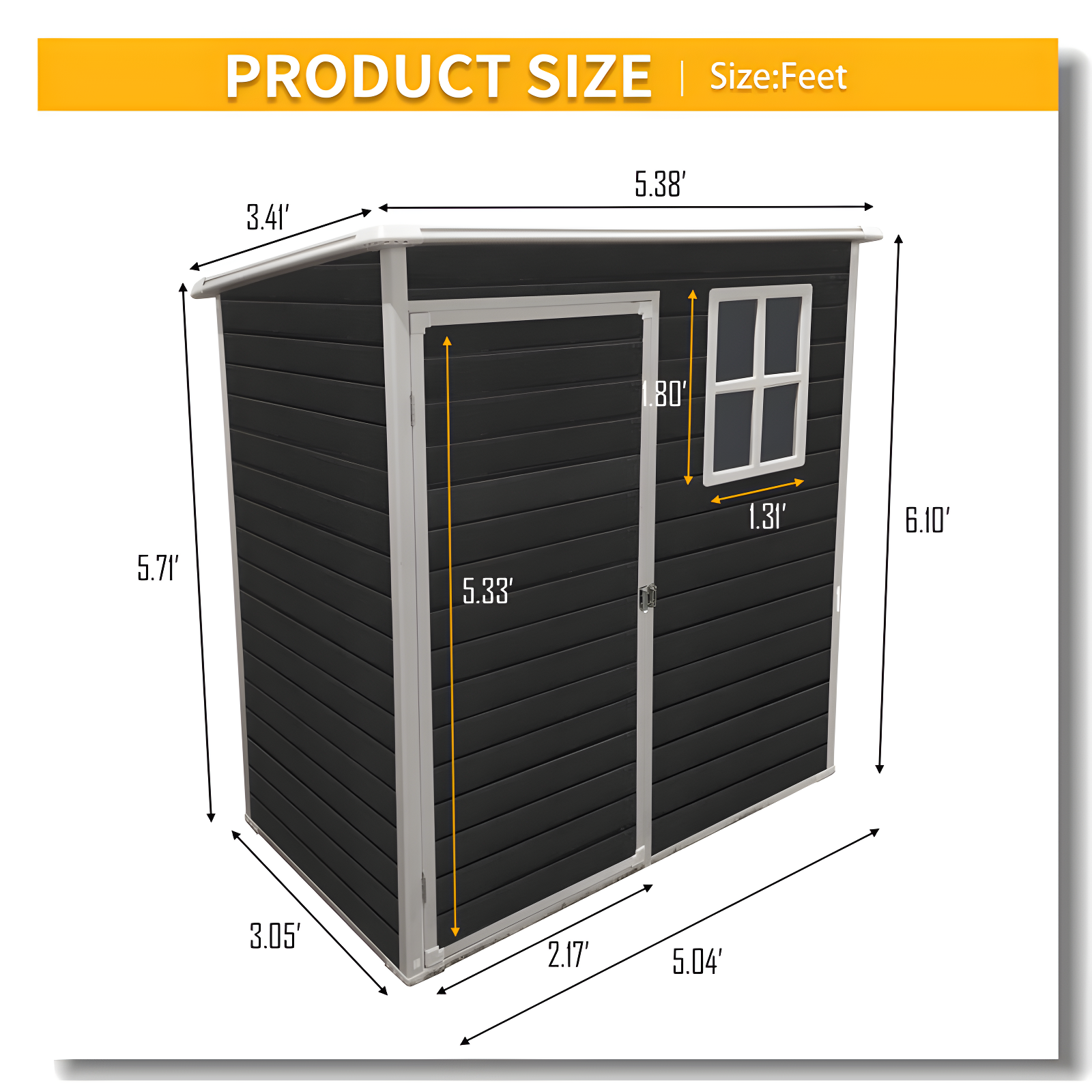 5X3ft Resin Outdoor Storage Shed Kit-Perfect To Store Patio Furniture